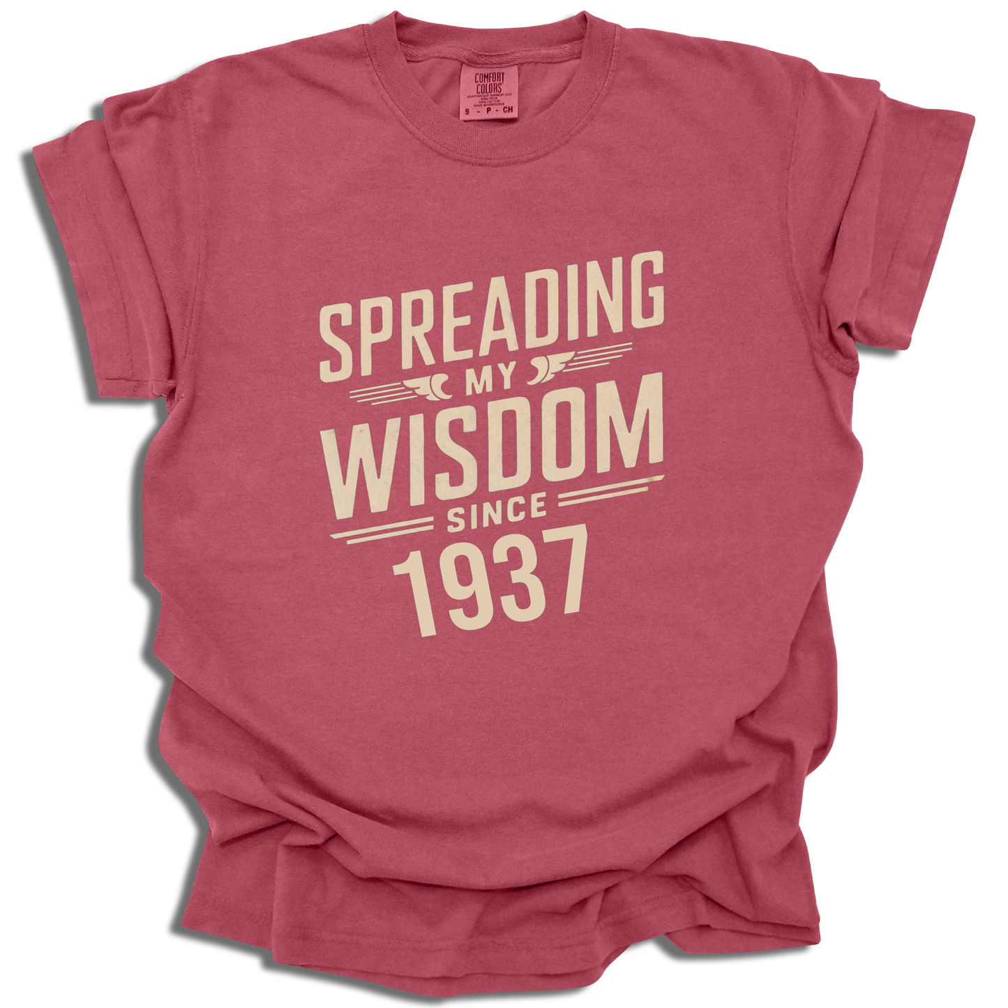 Customizable Spreading My Wisdom Since 1937 T-Shirt | Personalized Gift for Birthday - c186a25