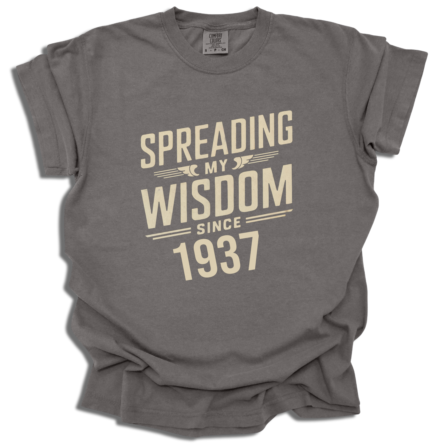 Customizable Spreading My Wisdom Since 1937 T-Shirt | Personalized Gift for Birthday - c186a25