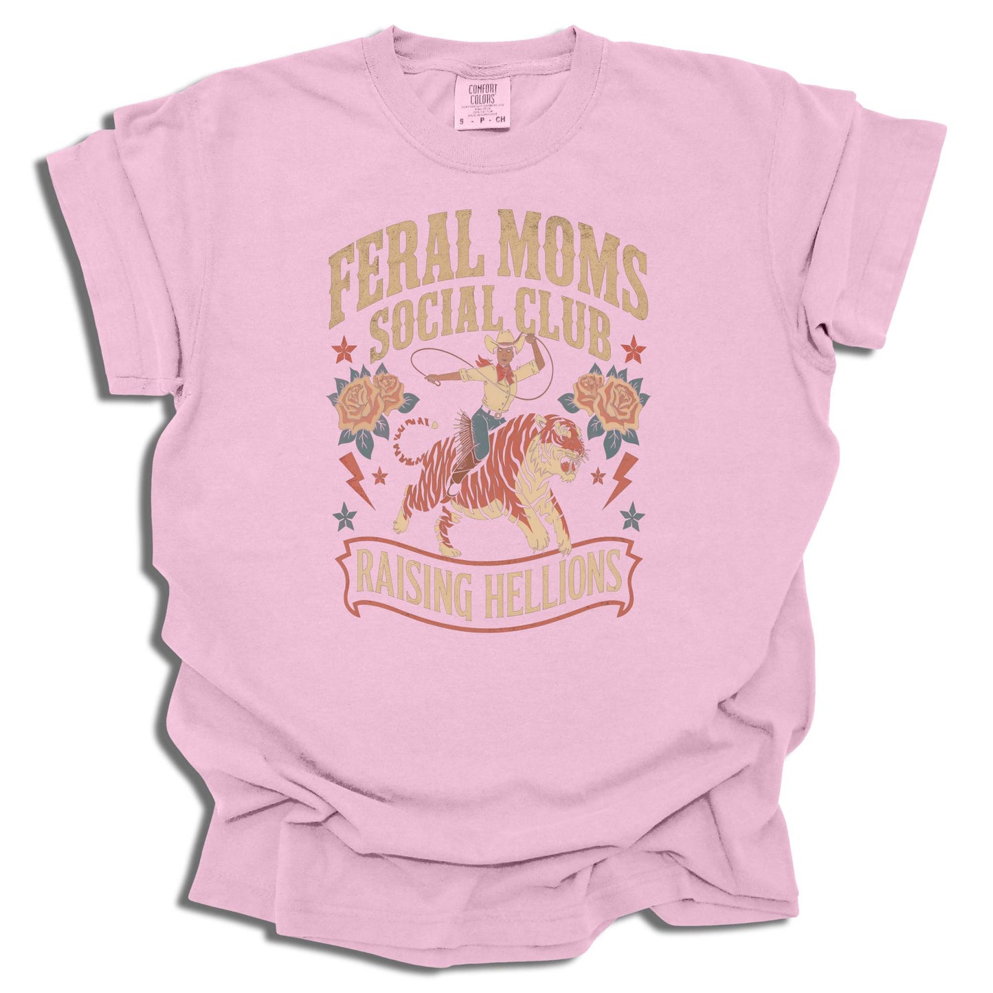 Feral Moms Social Club T-Shirt | Raising Hellions Graphic Tee | Funny Mom Life | Mother's Day Gift | Comfort Colors® - c188a25