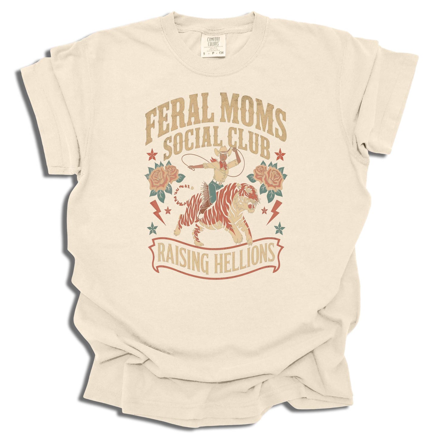 Feral Moms Social Club T-Shirt | Raising Hellions Graphic Tee | Funny Mom Life | Mother's Day Gift | Comfort Colors® - c188a25