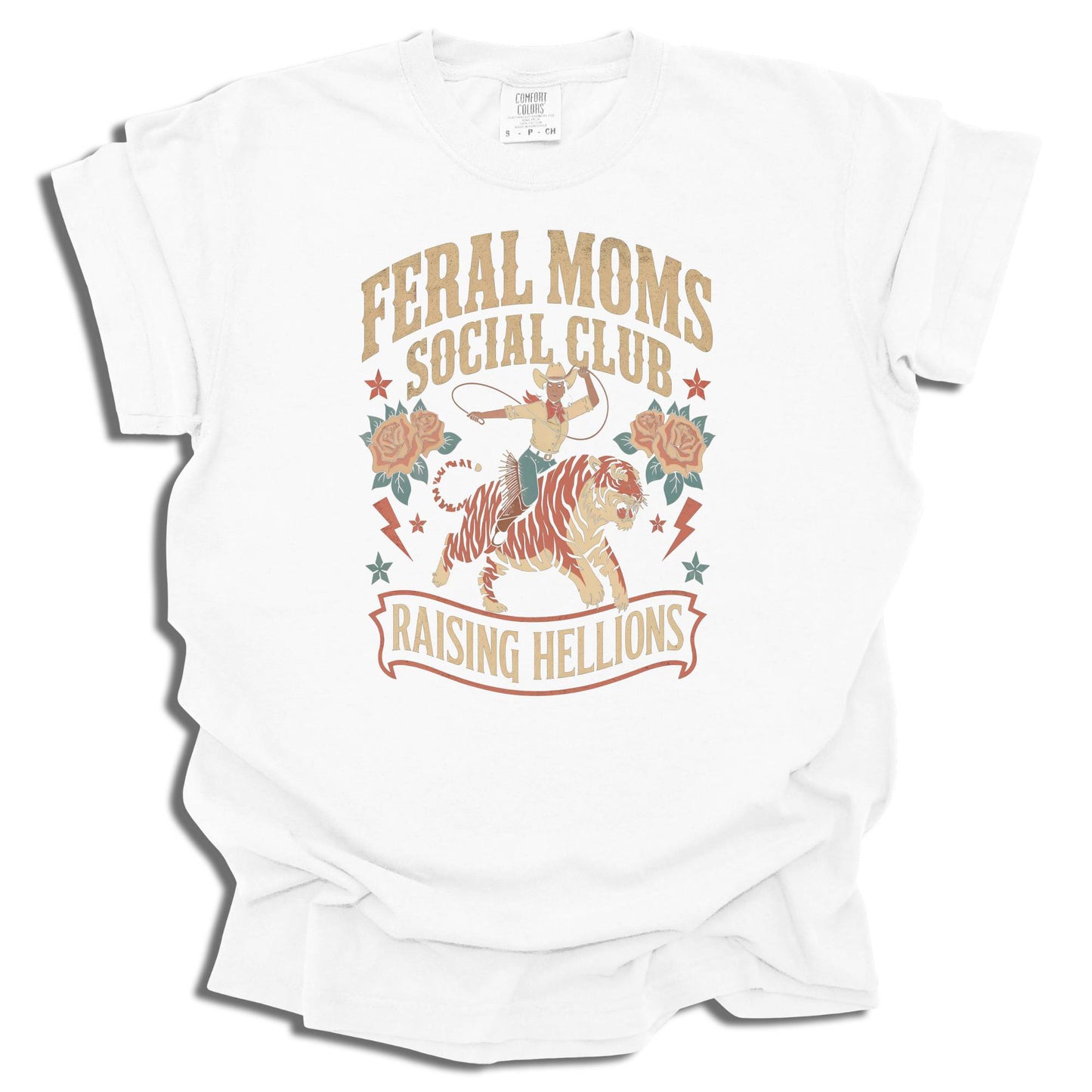 Feral Moms Social Club T-Shirt | Raising Hellions Graphic Tee | Funny Mom Life | Mother's Day Gift | Comfort Colors® - c188a25