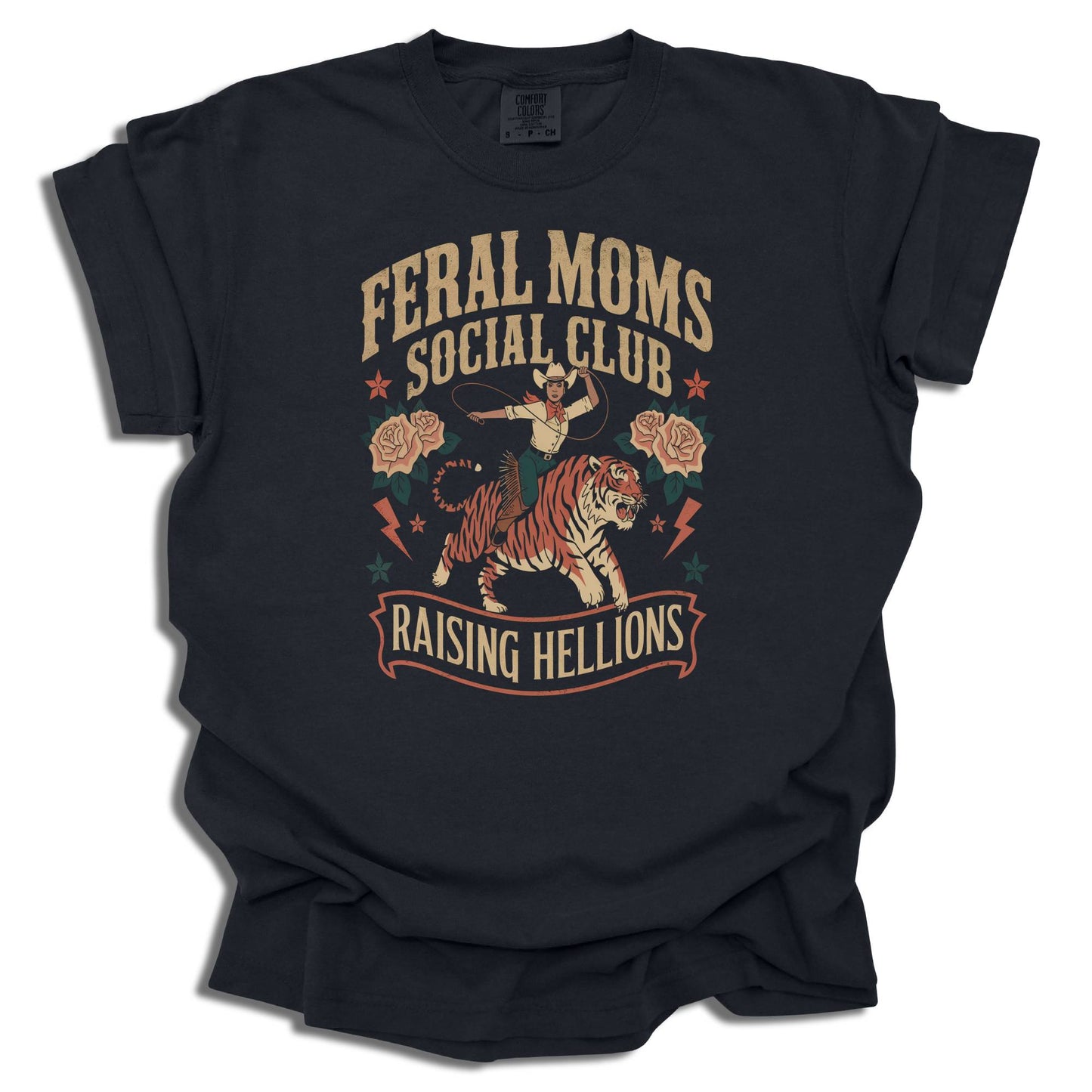 Feral Moms Social Club T-Shirt | Raising Hellions Graphic Tee | Funny Mom Life | Mother's Day Gift | Comfort Colors® - c188a25