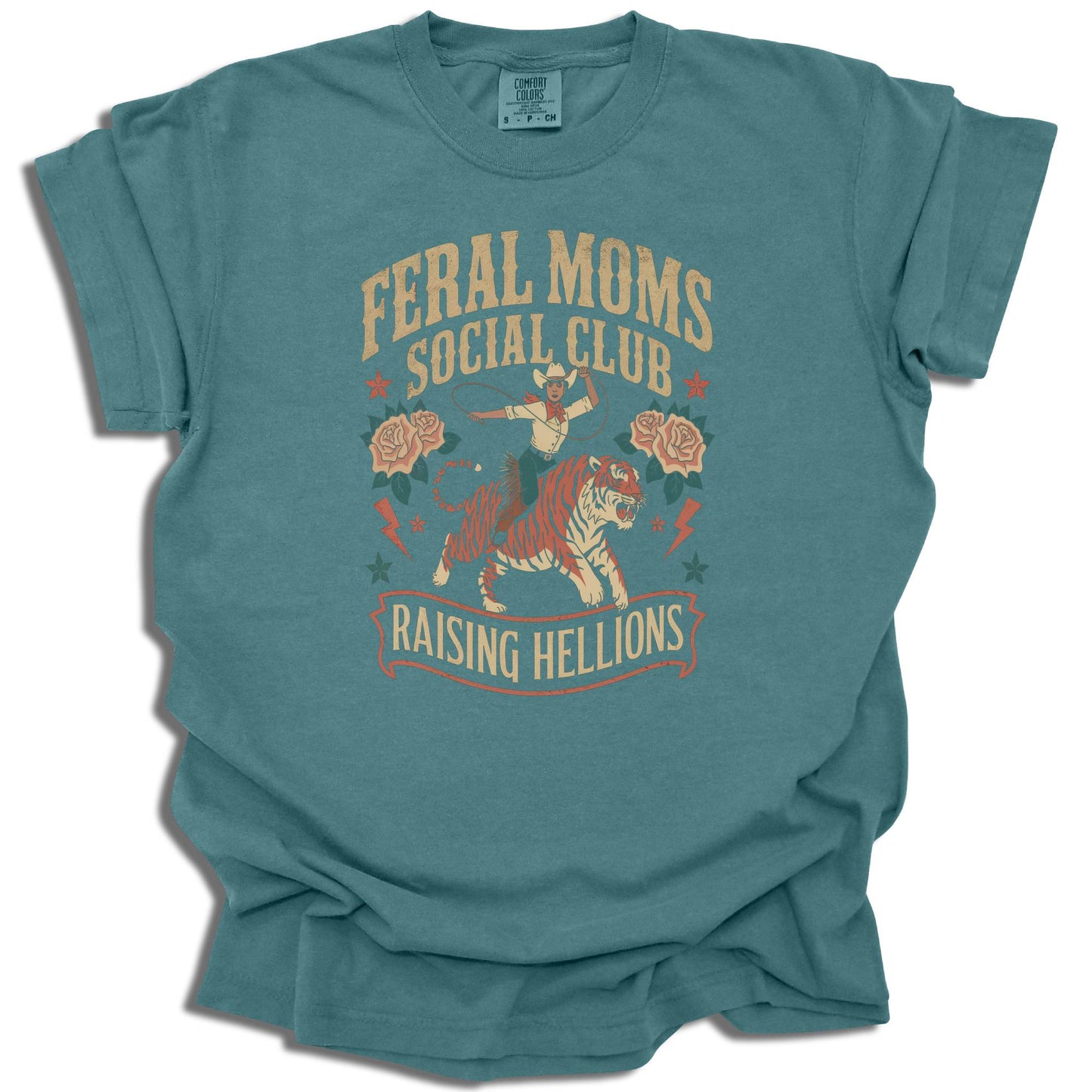 Feral Moms Social Club T-Shirt | Raising Hellions Graphic Tee | Funny Mom Life | Mother's Day Gift | Comfort Colors® - c188a25
