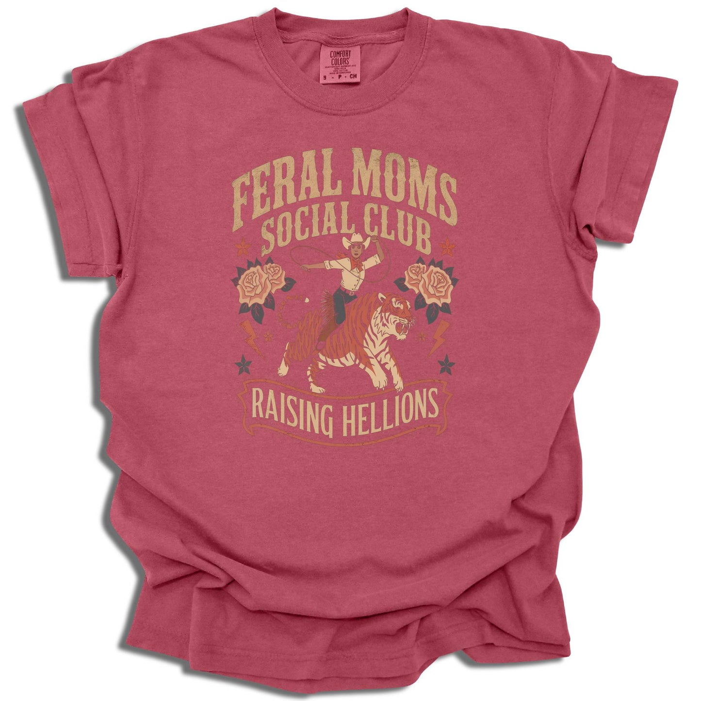 Feral Moms Social Club T-Shirt | Raising Hellions Graphic Tee | Funny Mom Life | Mother's Day Gift | Comfort Colors® - c188a25
