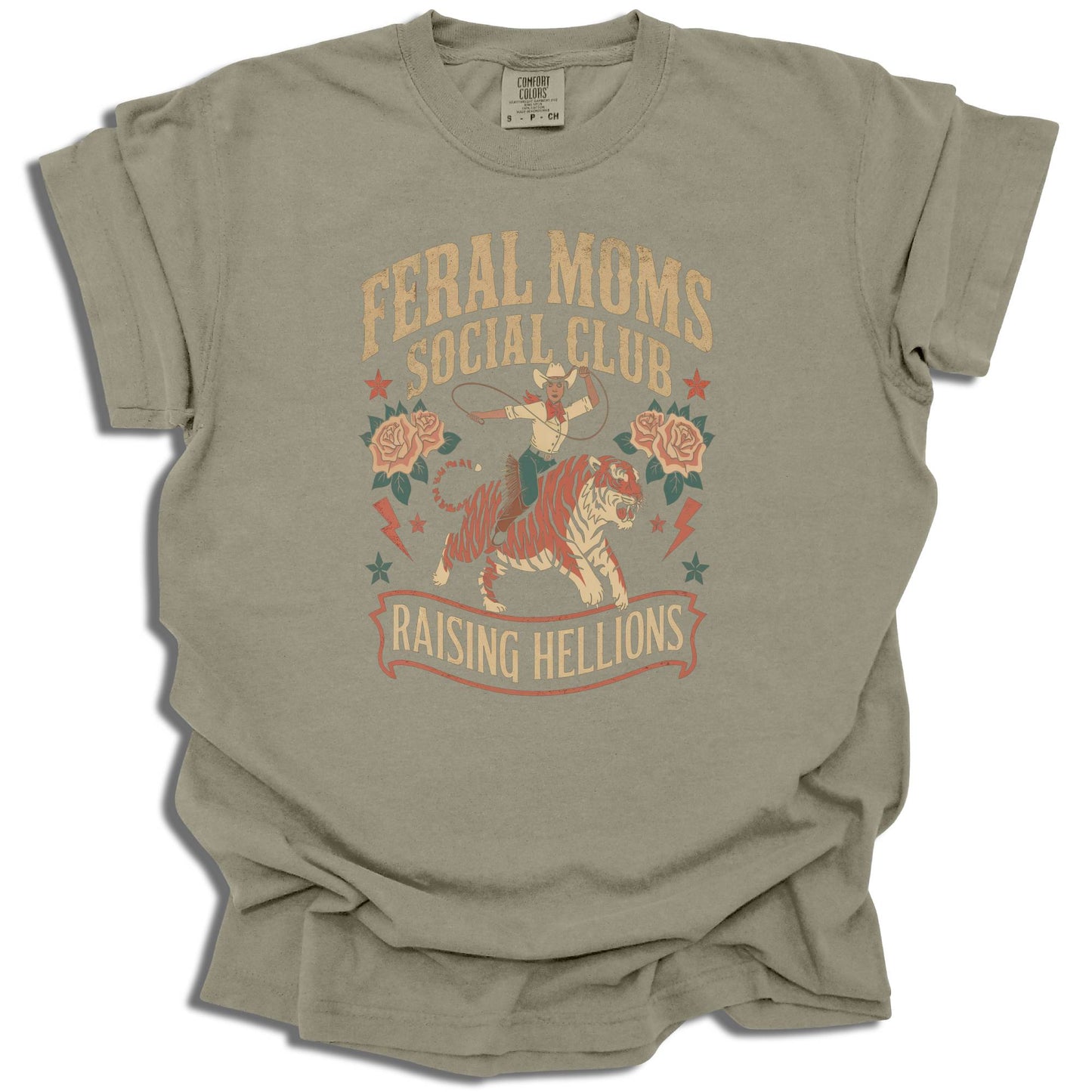 Feral Moms Social Club T-Shirt | Raising Hellions Graphic Tee | Funny Mom Life | Mother's Day Gift | Comfort Colors® - c188a25