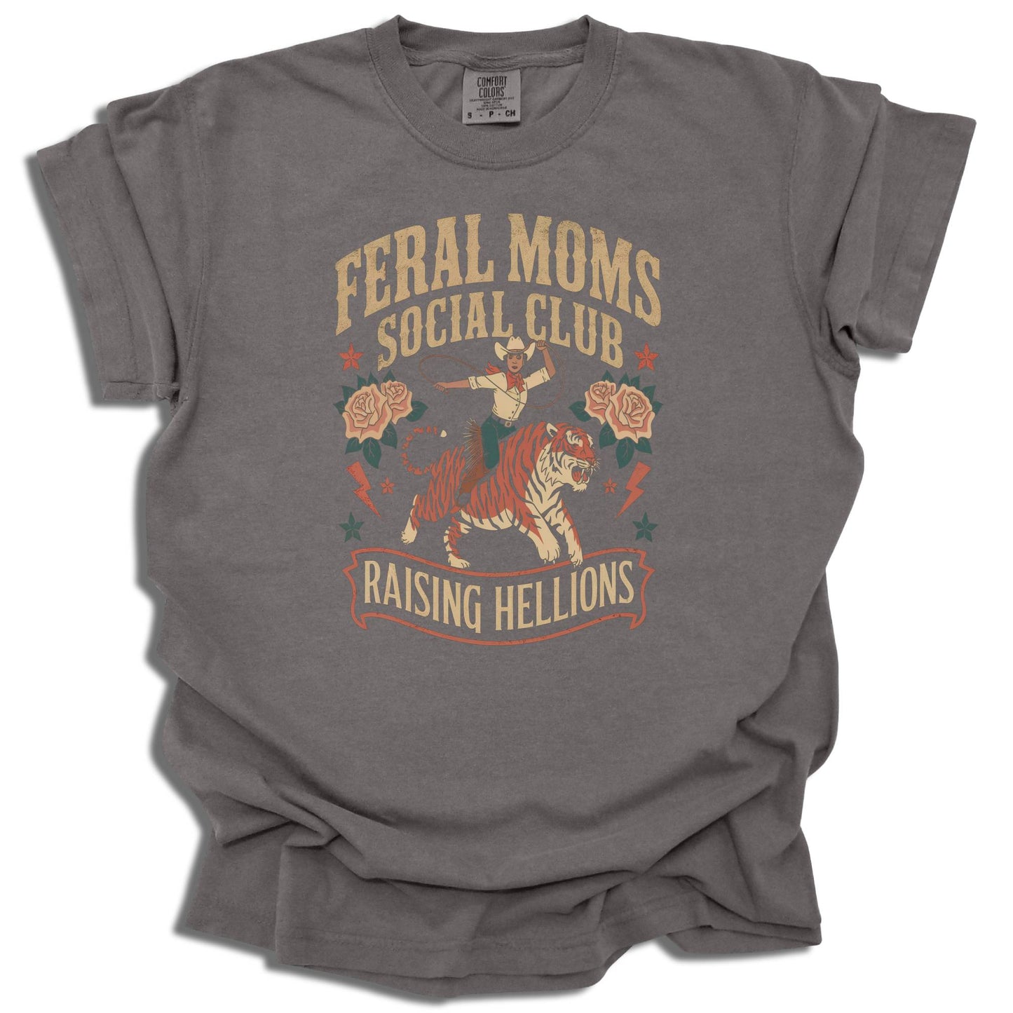 Feral Moms Social Club T-Shirt | Raising Hellions Graphic Tee | Funny Mom Life | Mother's Day Gift | Comfort Colors® - c188a25