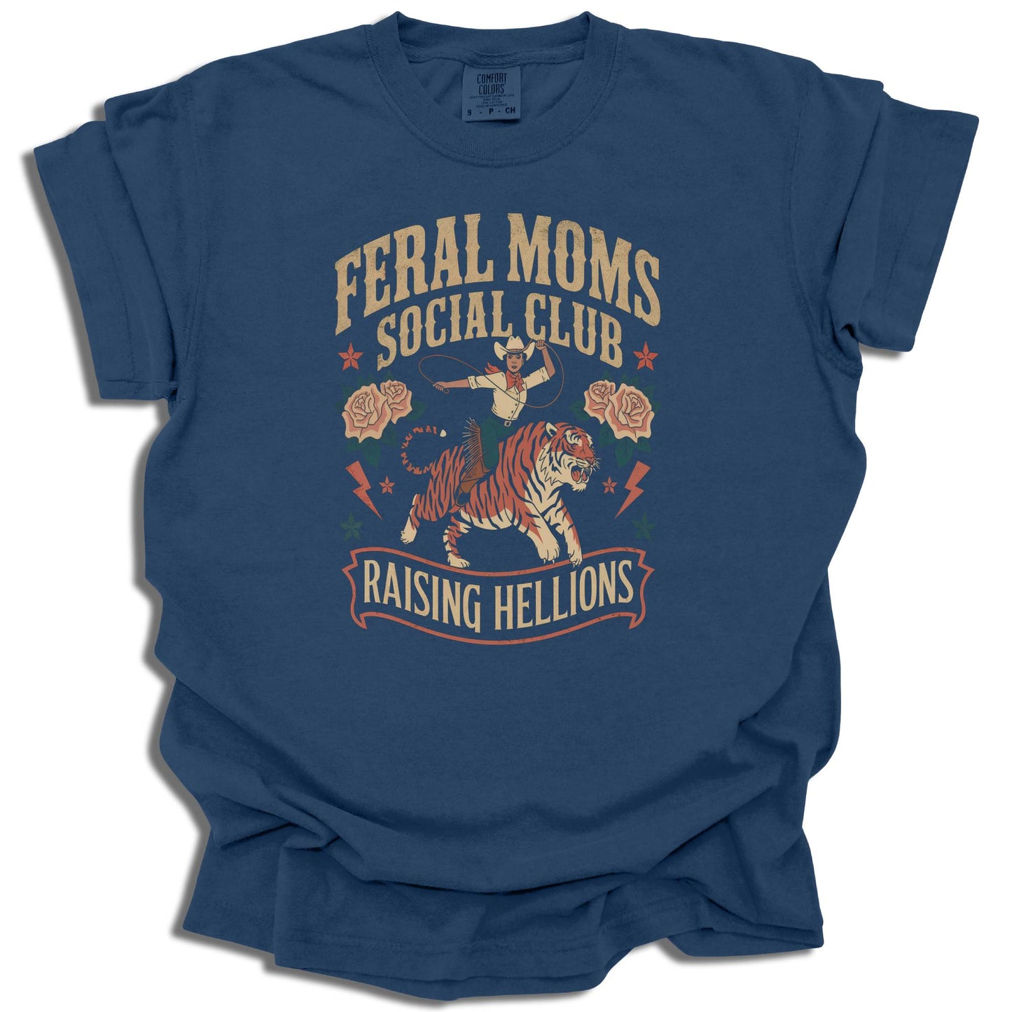 Feral Moms Social Club T-Shirt | Raising Hellions Graphic Tee | Funny Mom Life | Mother's Day Gift | Comfort Colors® - c188a25
