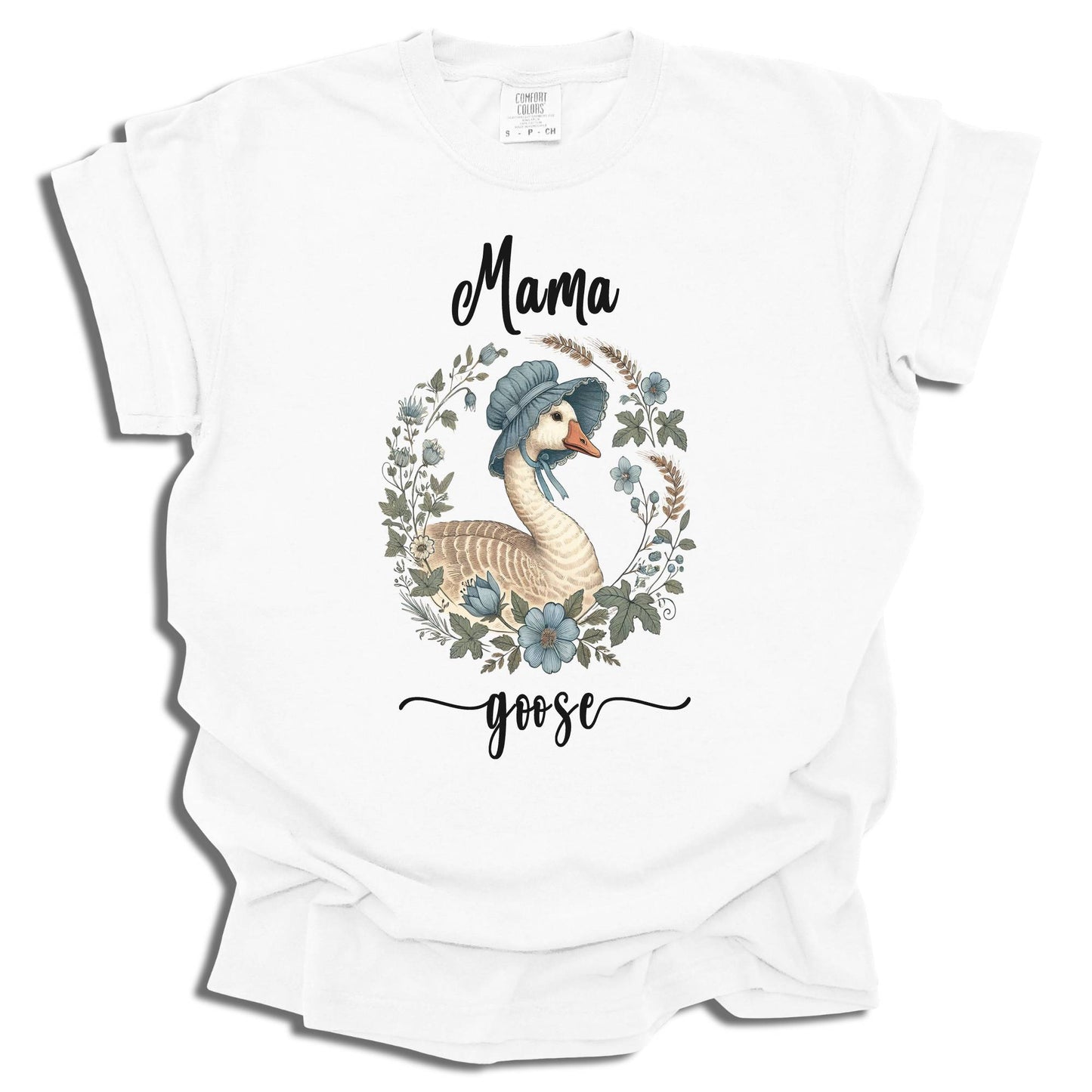 Mama Goose T-Shirt | Floral Goose Mother's Day Gift | Spring Animal Design | Comfort Colors® - c197a25