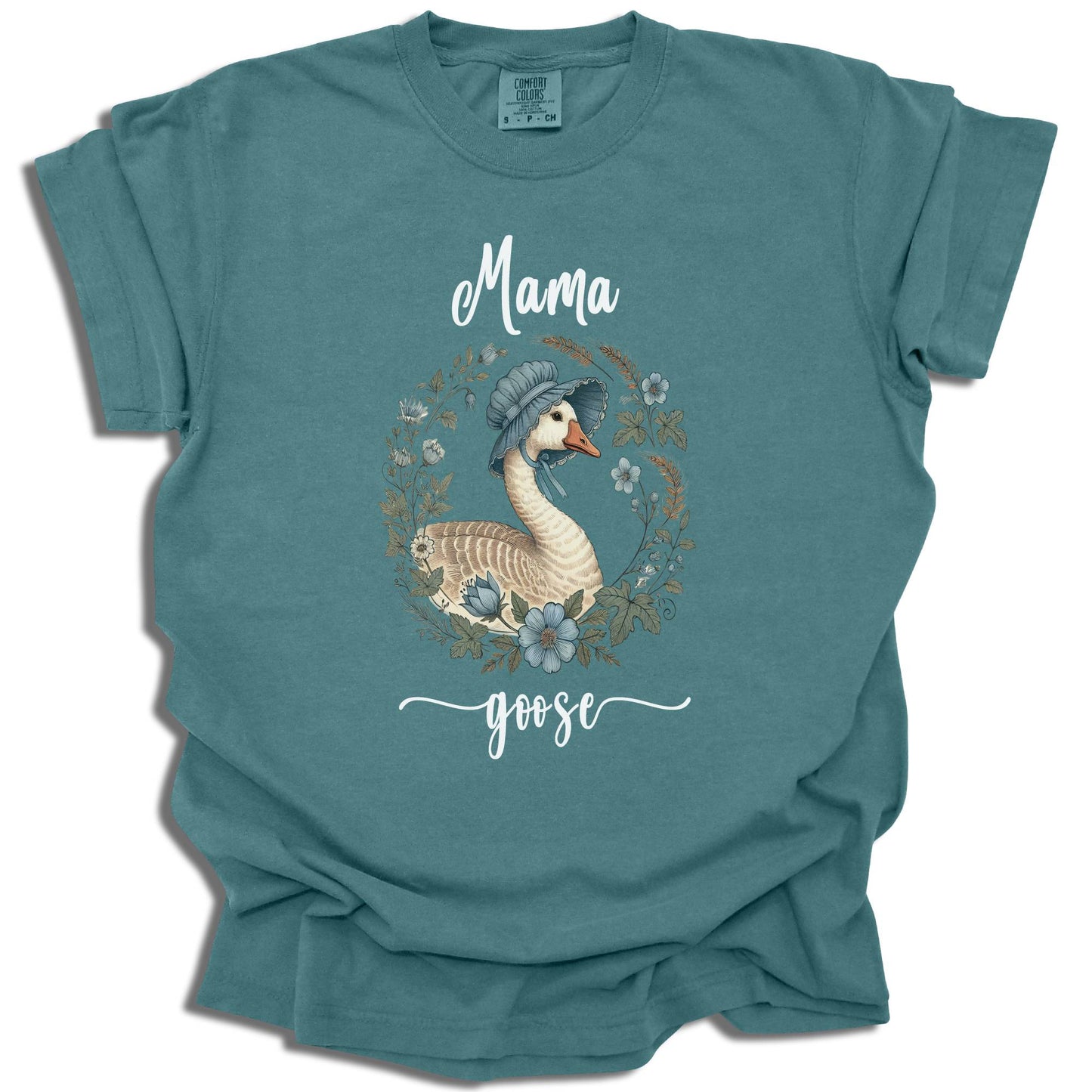 Mama Goose T-Shirt | Floral Goose Mother's Day Gift | Spring Animal Design | Comfort Colors® - c197a25