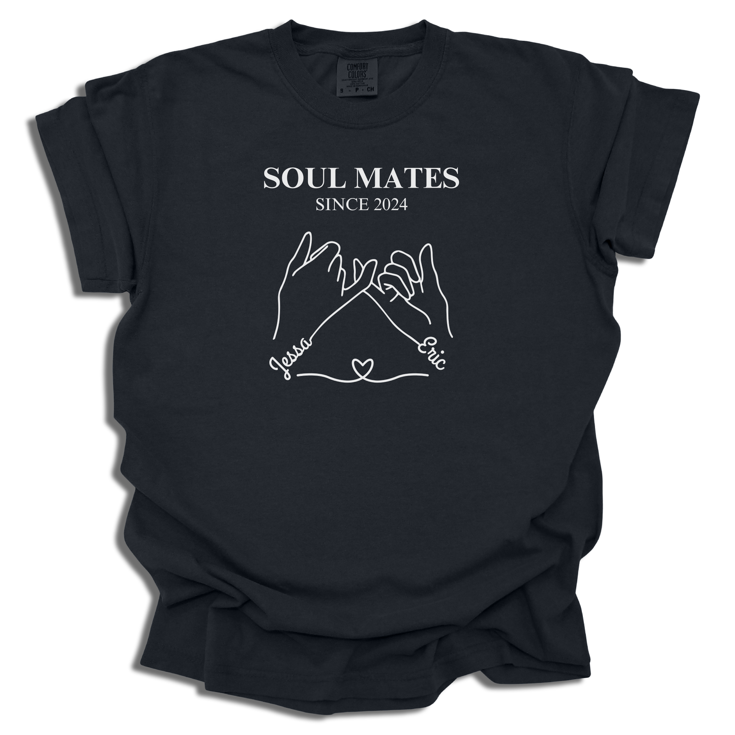 Soul Mates T-Shirt | Custom Names Title Date | Personalized Couple Tee | Valentine’s Day Gift - c199a25