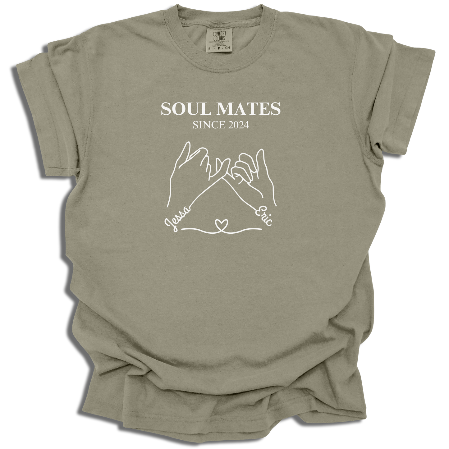 Soul Mates T-Shirt | Custom Names Title Date | Personalized Couple Tee | Valentine’s Day Gift - c199a25