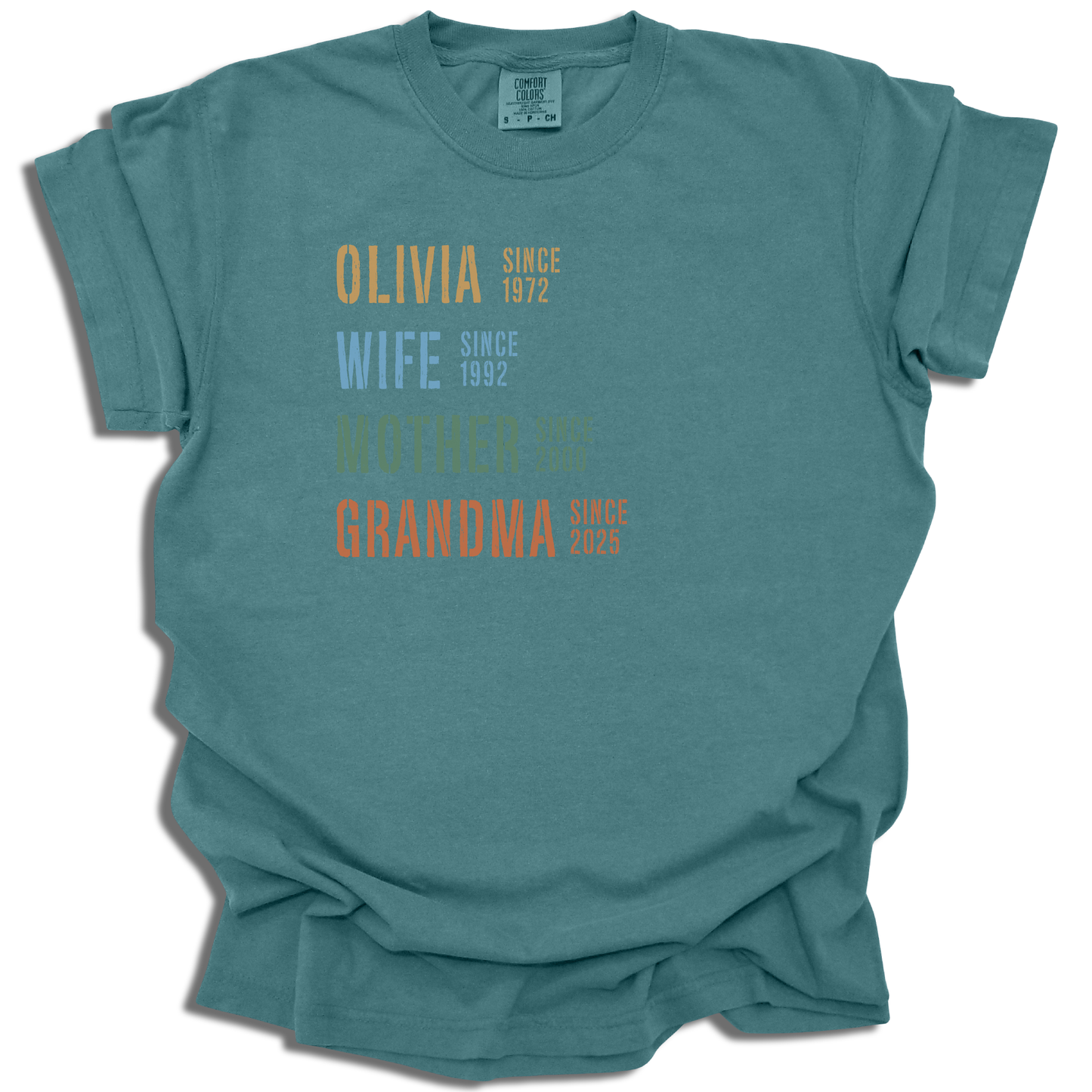 Customizable Name Roles Years T-Shirt | Family Milestone Tee | Mother’s Day Gift - c204a25