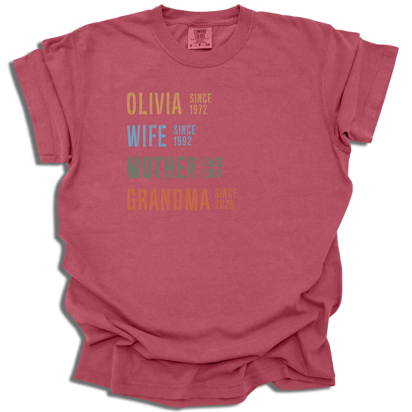 Customizable Name Roles Years T-Shirt | Family Milestone Tee | Mother’s Day Gift - c204a25