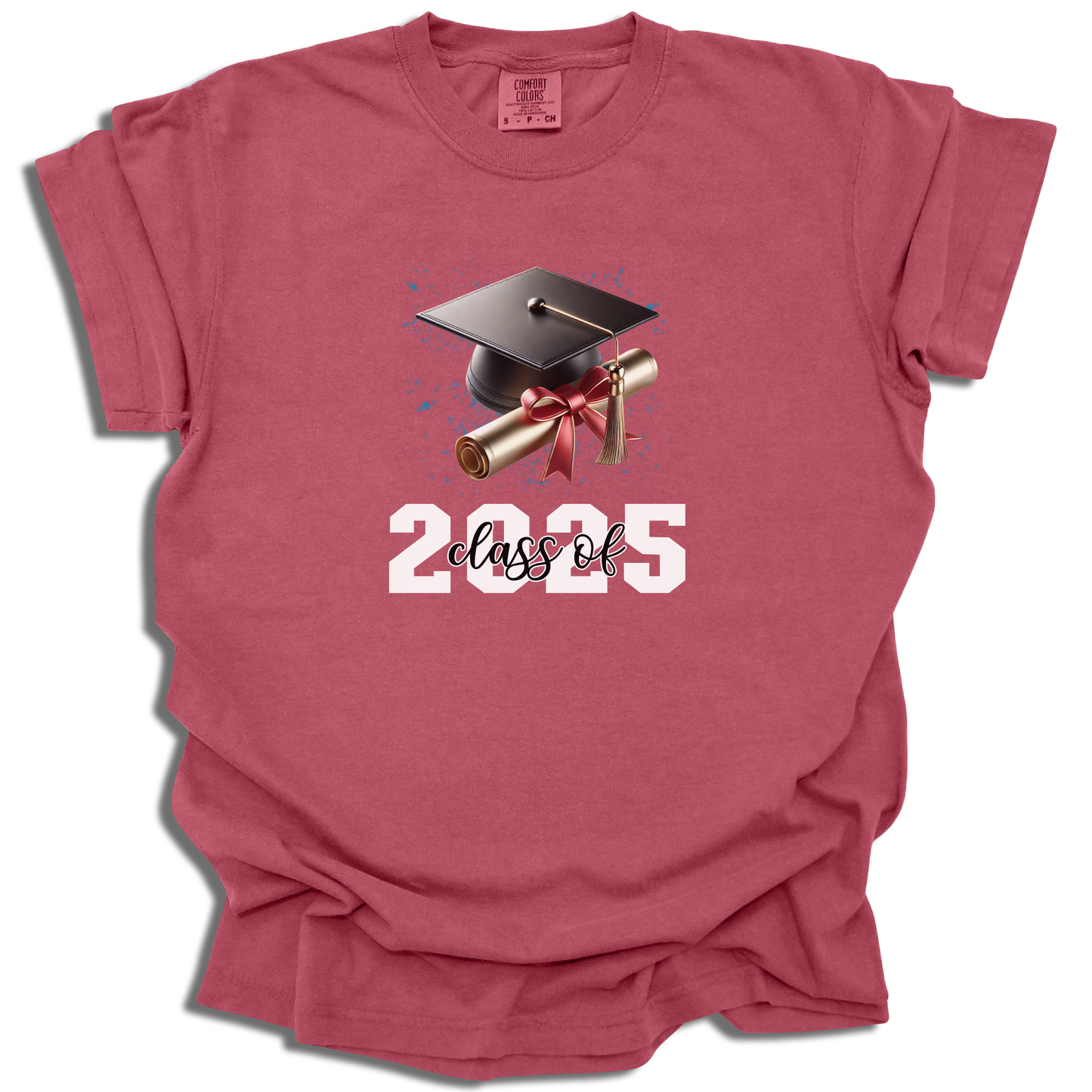 Customizable Year T-Shirt | 2025 Grad Cap Diploma Tee | Graduation Celebration Gift - c212a25