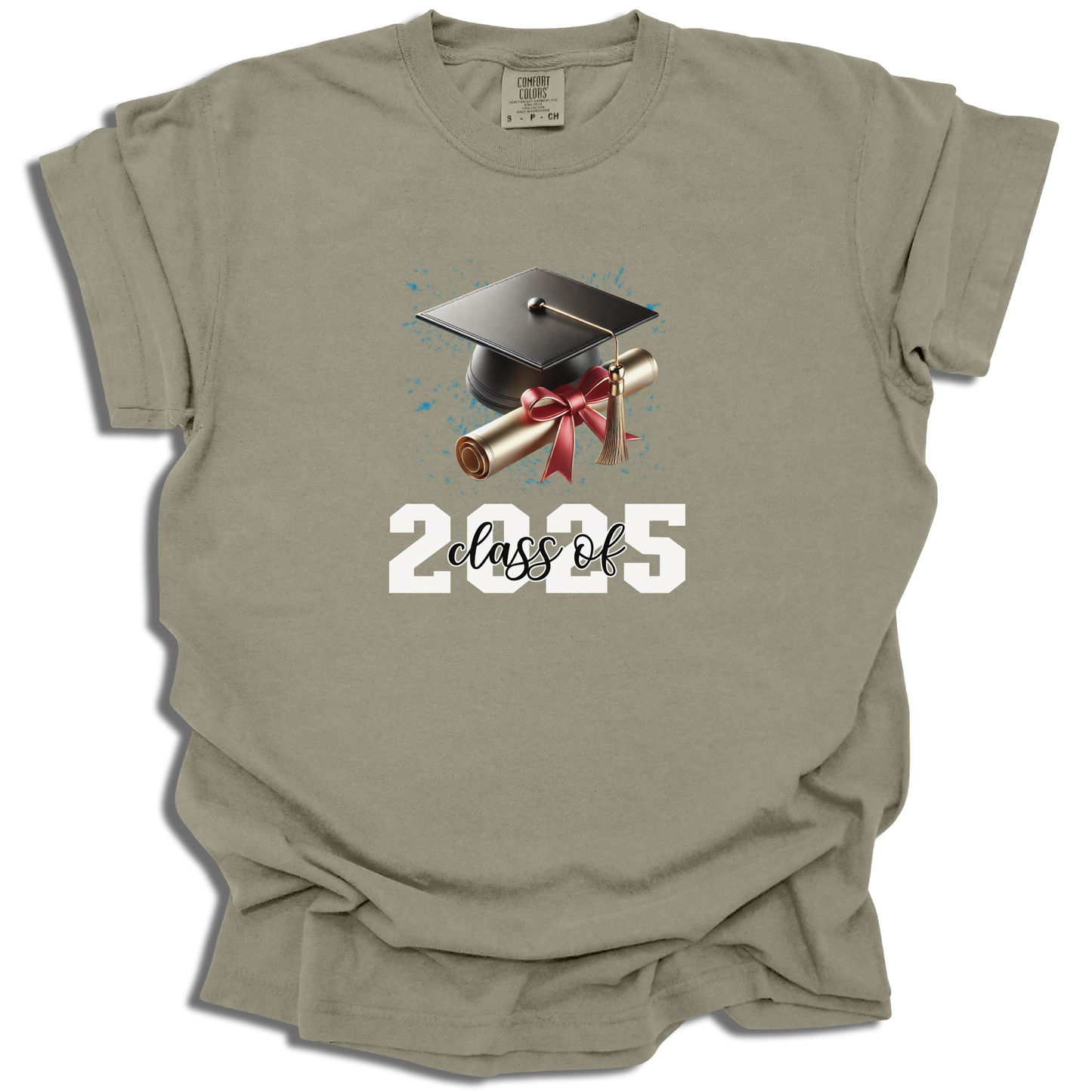 Customizable Year T-Shirt | 2025 Grad Cap Diploma Tee | Graduation Celebration Gift - c212a25