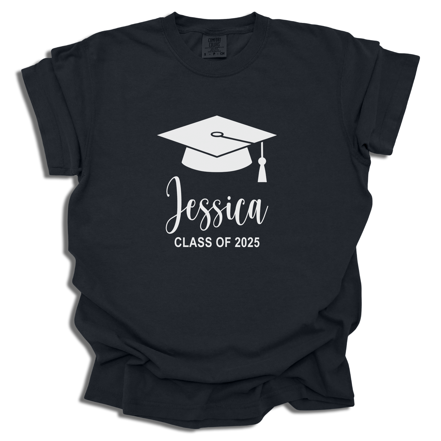 Customizable Name and Year T-Shirt | 2025 Grad Cap Tee | Senior Graduation Gift - c213a25