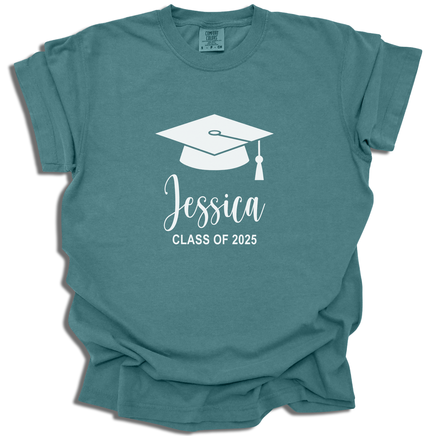 Customizable Name and Year T-Shirt | 2025 Grad Cap Tee | Senior Graduation Gift - c213a25