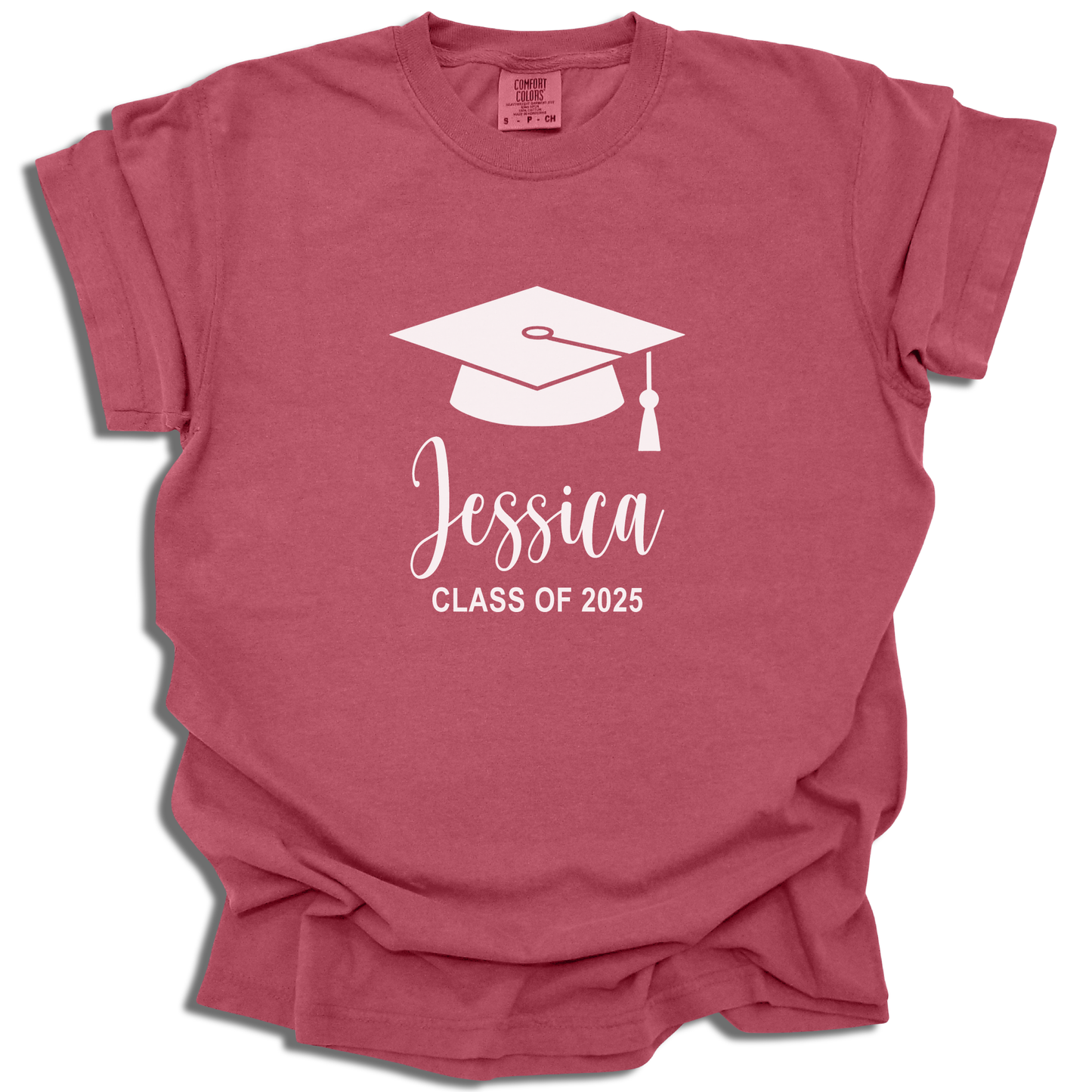 Customizable Name and Year T-Shirt | 2025 Grad Cap Tee | Senior Graduation Gift - c213a25