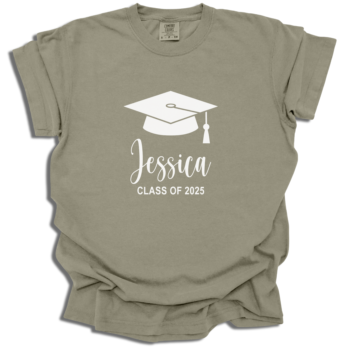 Customizable Name and Year T-Shirt | 2025 Grad Cap Tee | Senior Graduation Gift - c213a25