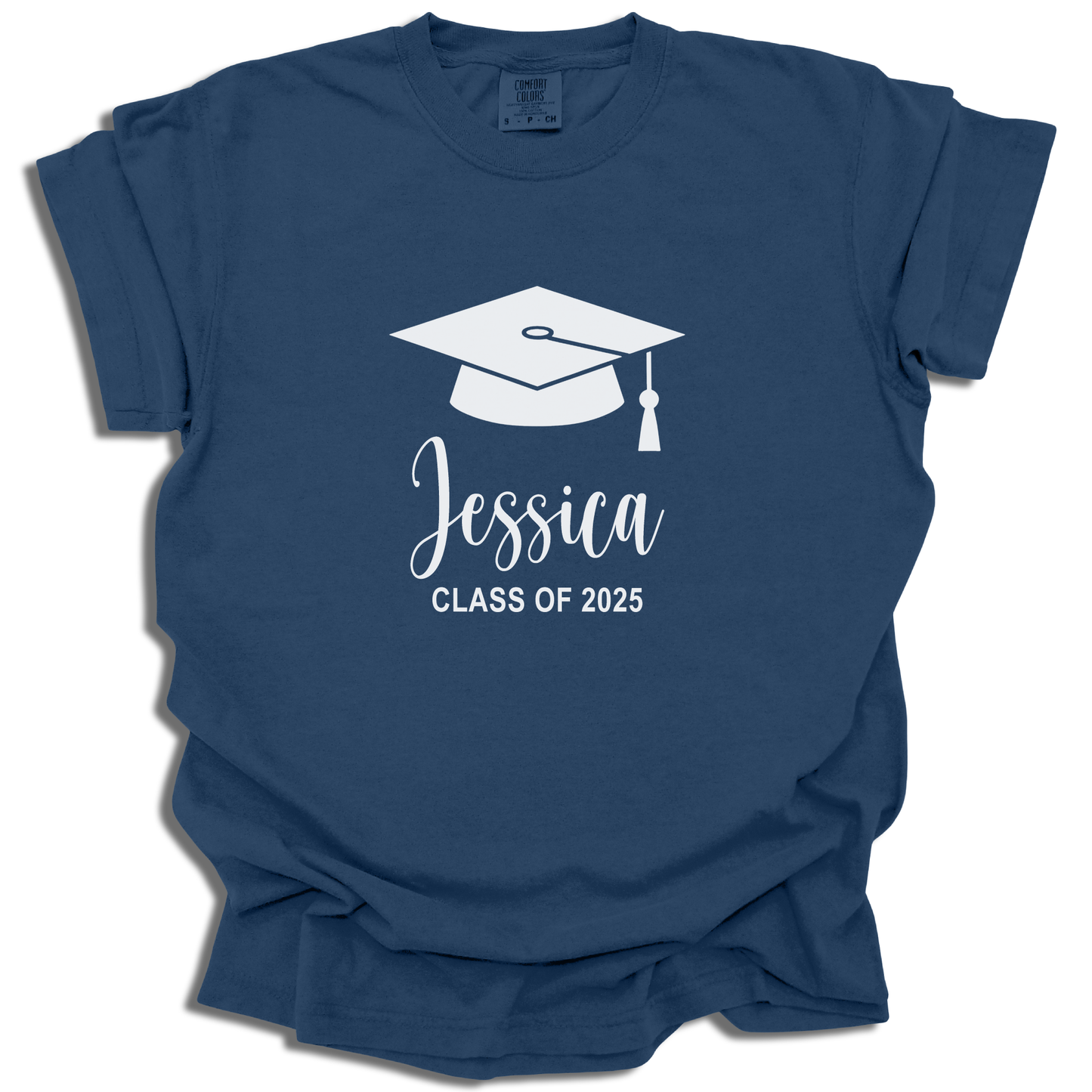 Customizable Name and Year T-Shirt | 2025 Grad Cap Tee | Senior Graduation Gift - c213a25