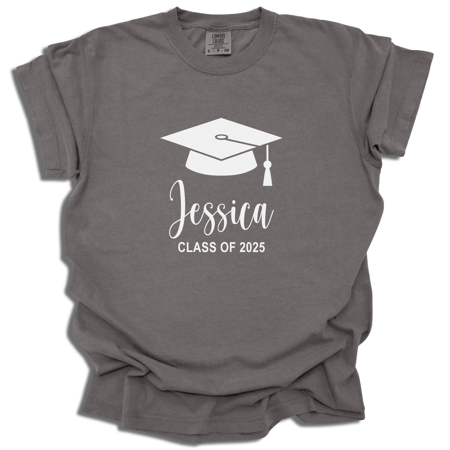 Customizable Name and Year T-Shirt | 2025 Grad Cap Tee | Senior Graduation Gift - c213a25