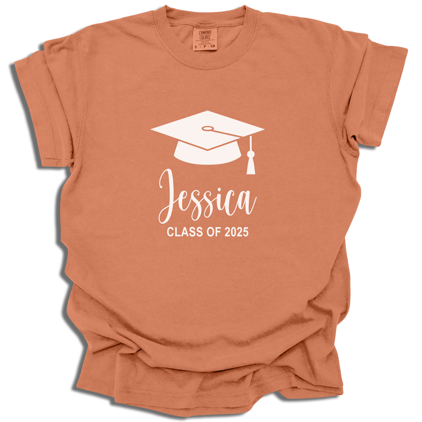 Customizable Name and Year T-Shirt | 2025 Grad Cap Tee | Senior Graduation Gift - c213a25