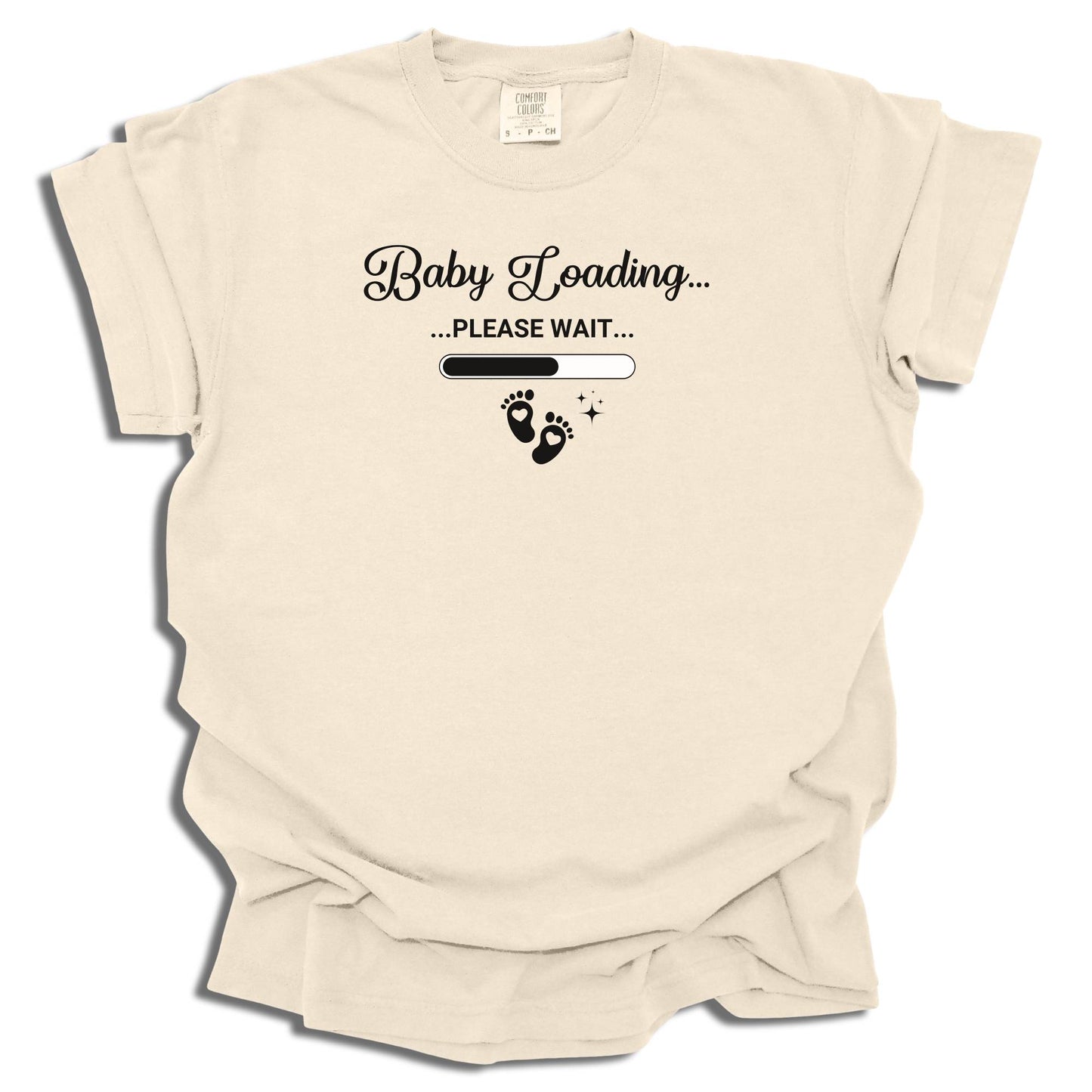 Baby Loading Please Wait T-Shirt | Funny Pregnancy Announcement Gift | Comfort Colors® - c221a25