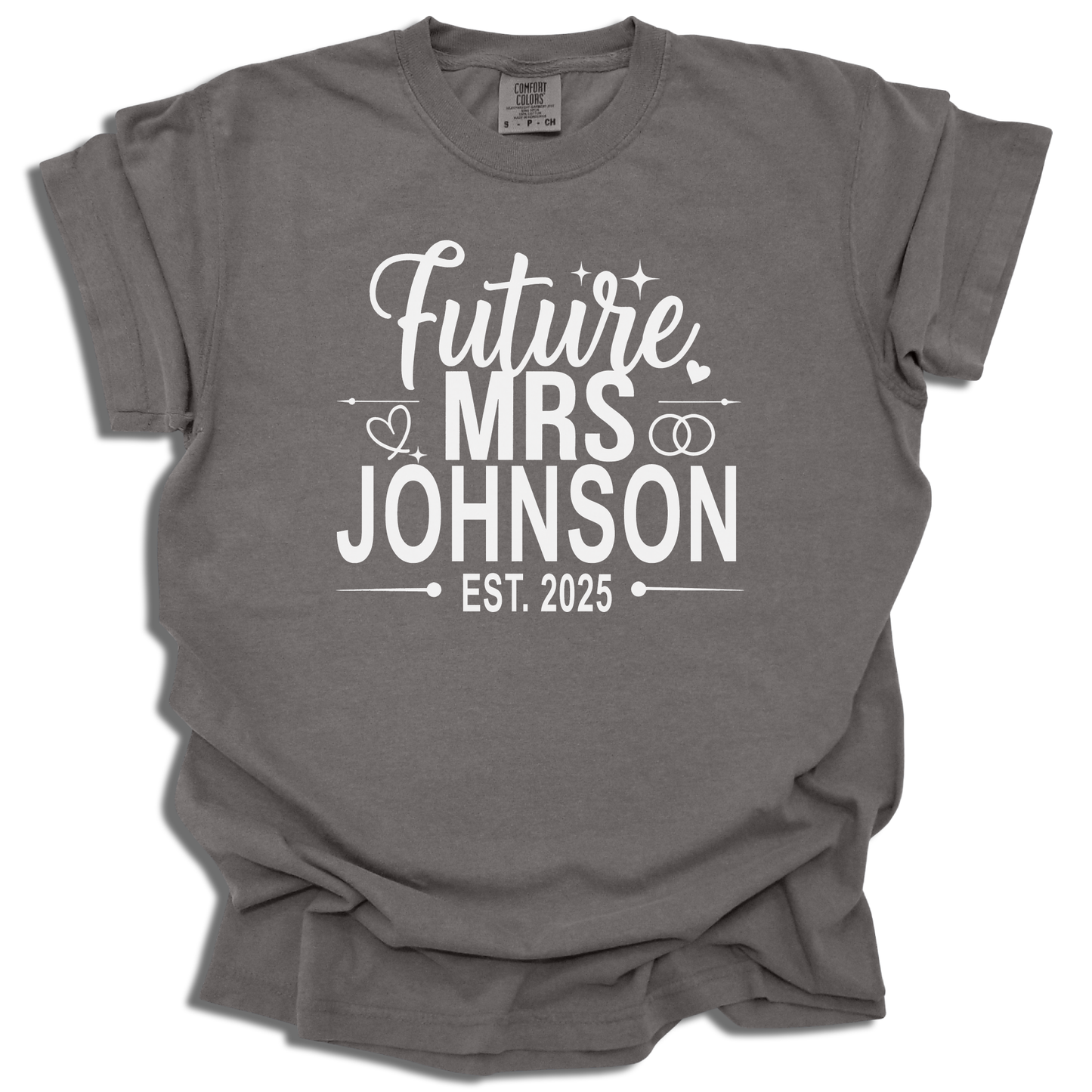 Custom Future Mrs. T-Shirt | Personalized Last Name & Est Date | Bridal Gift - c245a25