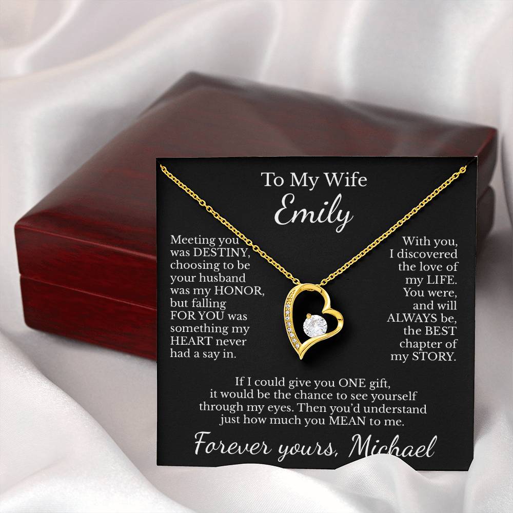 To My Wife - Necklace with Destiny & Love Story Message - c482a25