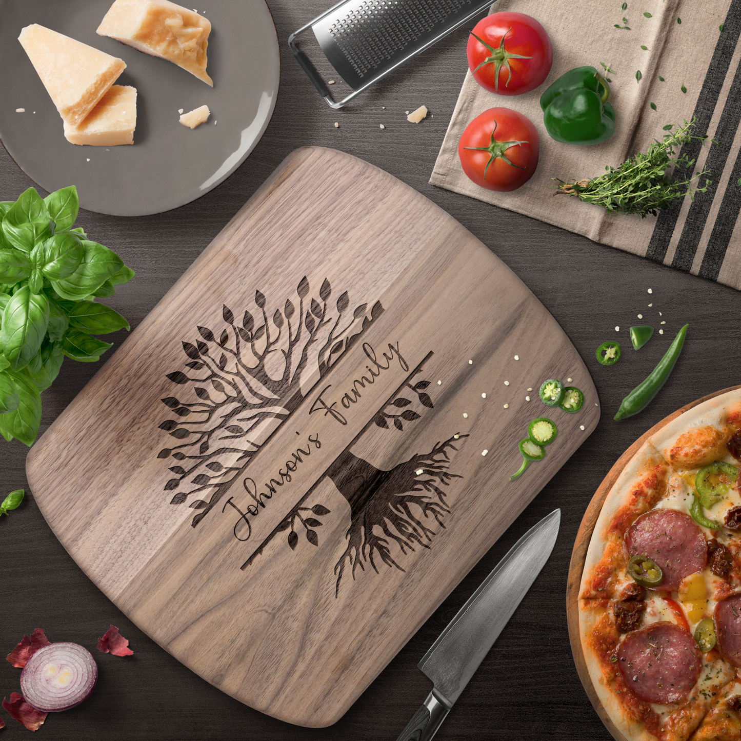 Custom Family Tree Name Engraved Cutting Board - c419a25