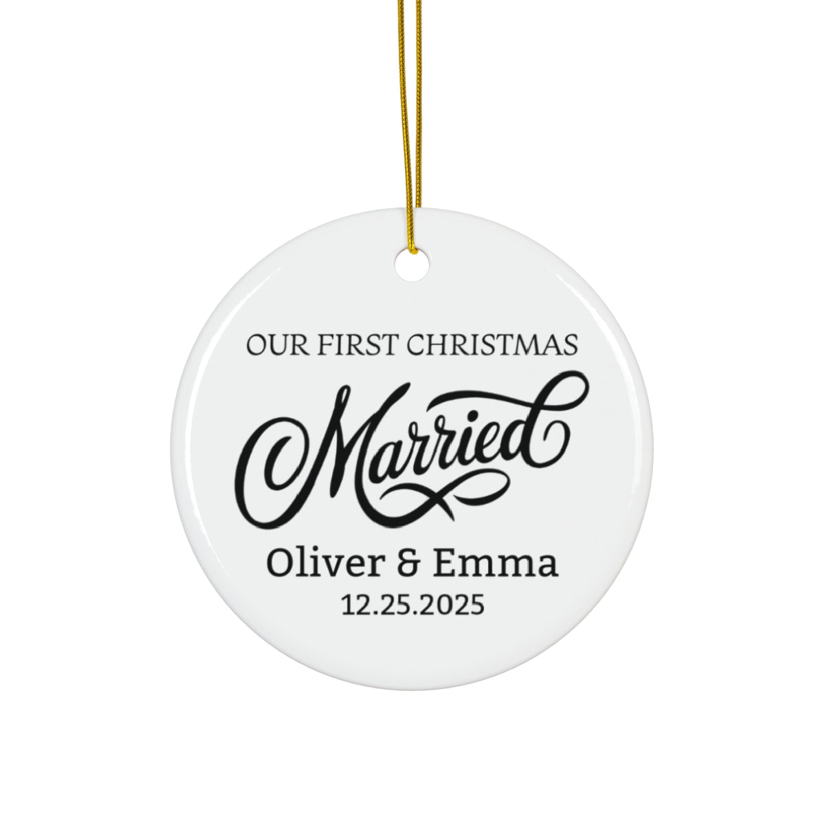 Our First Christmas Married Personalized Ornament - c457a25