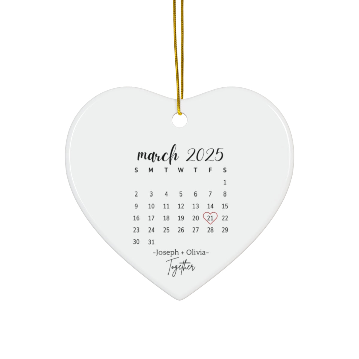 Personalized Couple's Date Calendar Ornament - Anniversary Keepsake Gift - c233a25