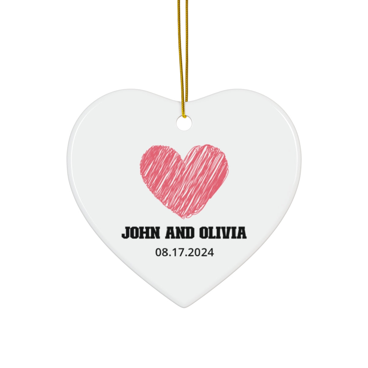 Custom Heart Ornament for Couples - Romantic Keepsake Gift - c235a25