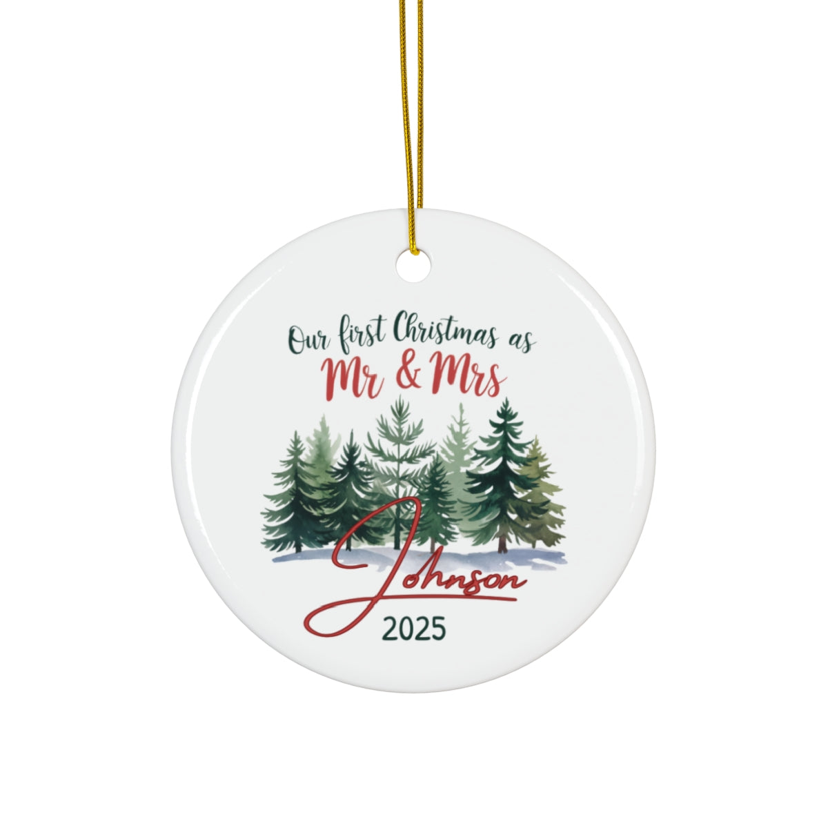 Mr & Mrs First Christmas Personalized Family Ornament - c456a25
