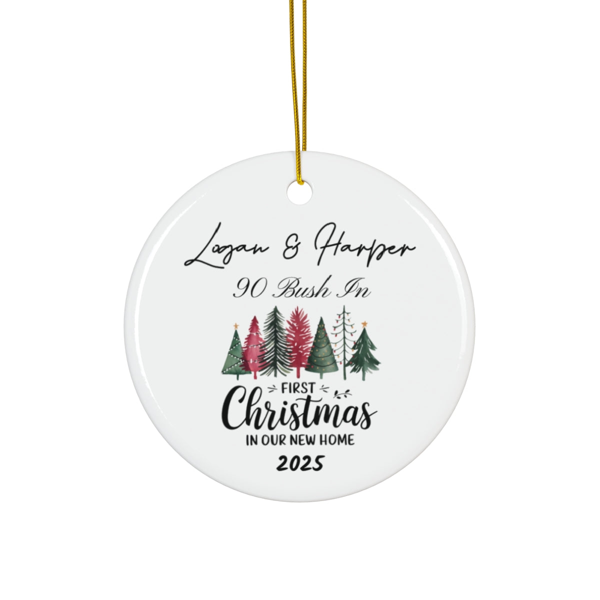 First Christmas in New Home Ornament with Names & Address - c442a25