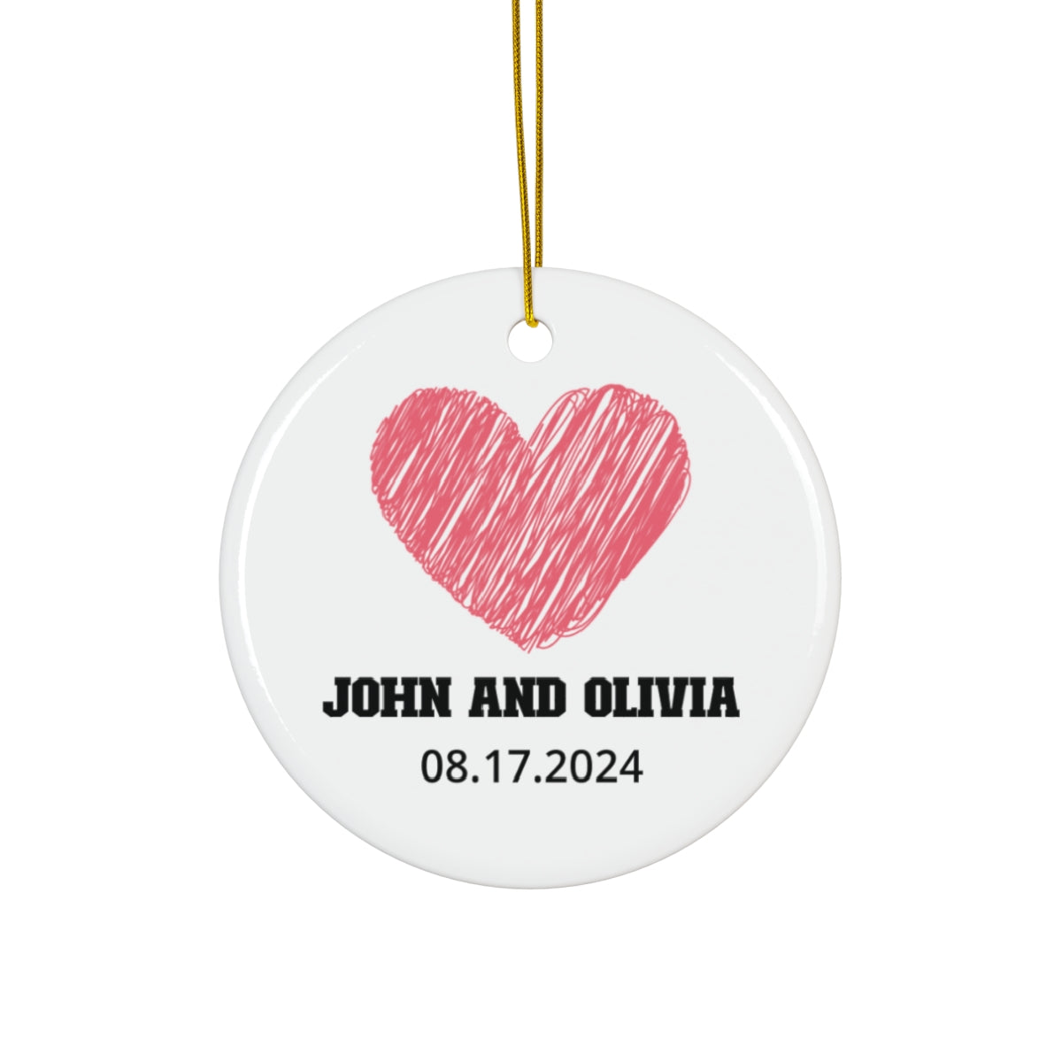 Custom Heart Ornament for Couples - Romantic Keepsake Gift - c235a25