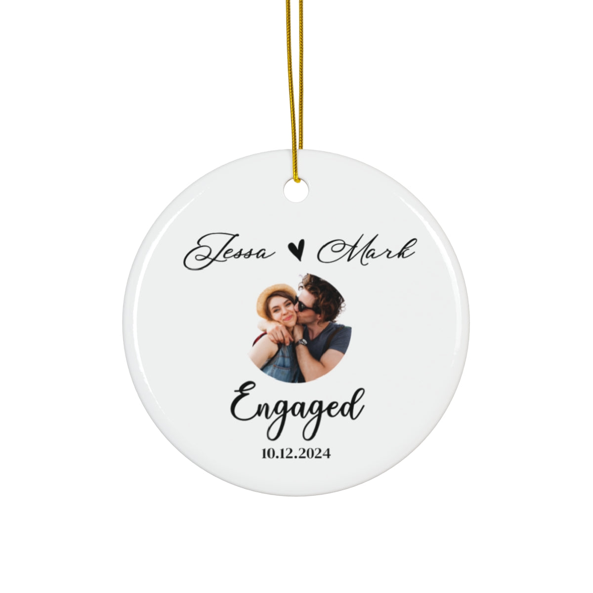 Personalized Couple Portrait Ornament - Romantic Anniversary Gift - c257a25