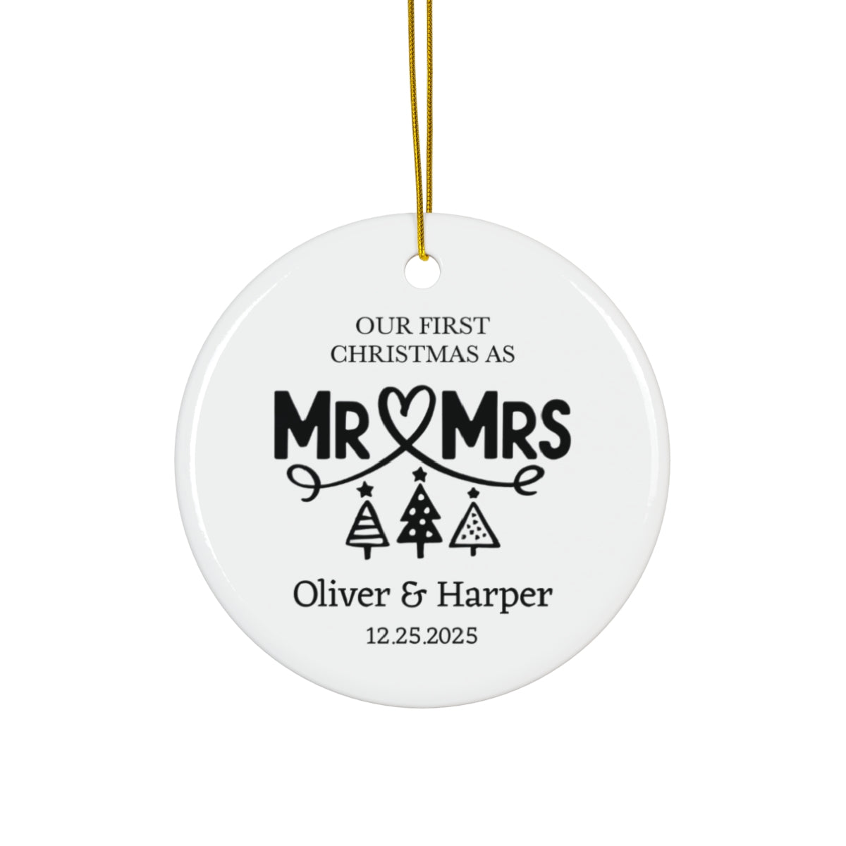 Mr & Mrs First Christmas Personalized Ornament - c458a25