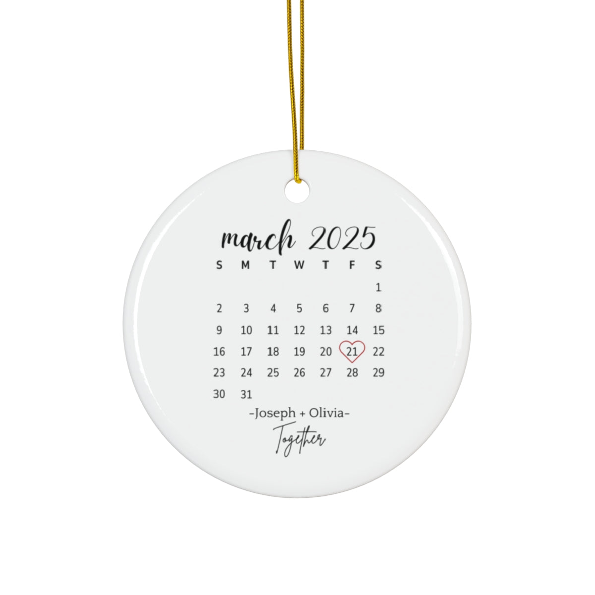 Personalized Couple's Date Calendar Ornament - Anniversary Keepsake Gift - c233a25
