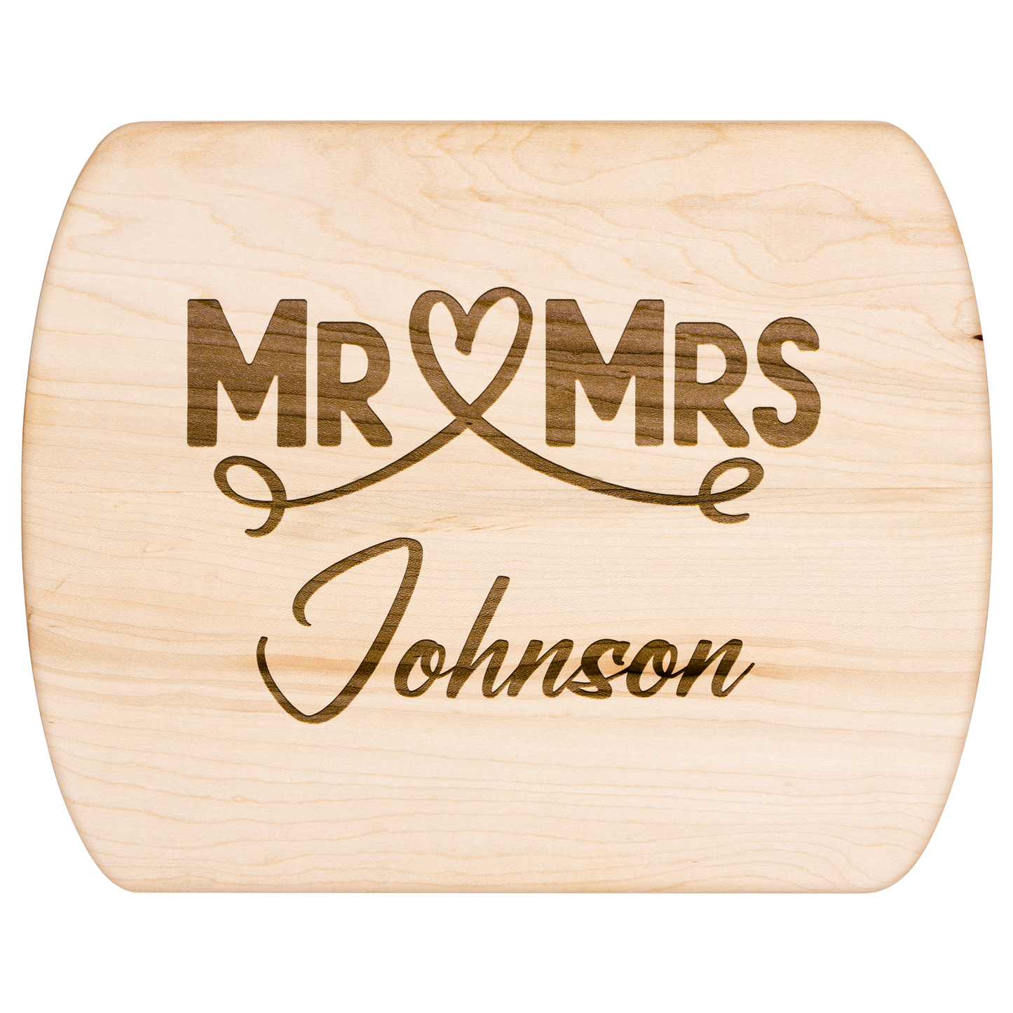 Engraved Mr & Mrs Cutting Board with Last Name - c459a25