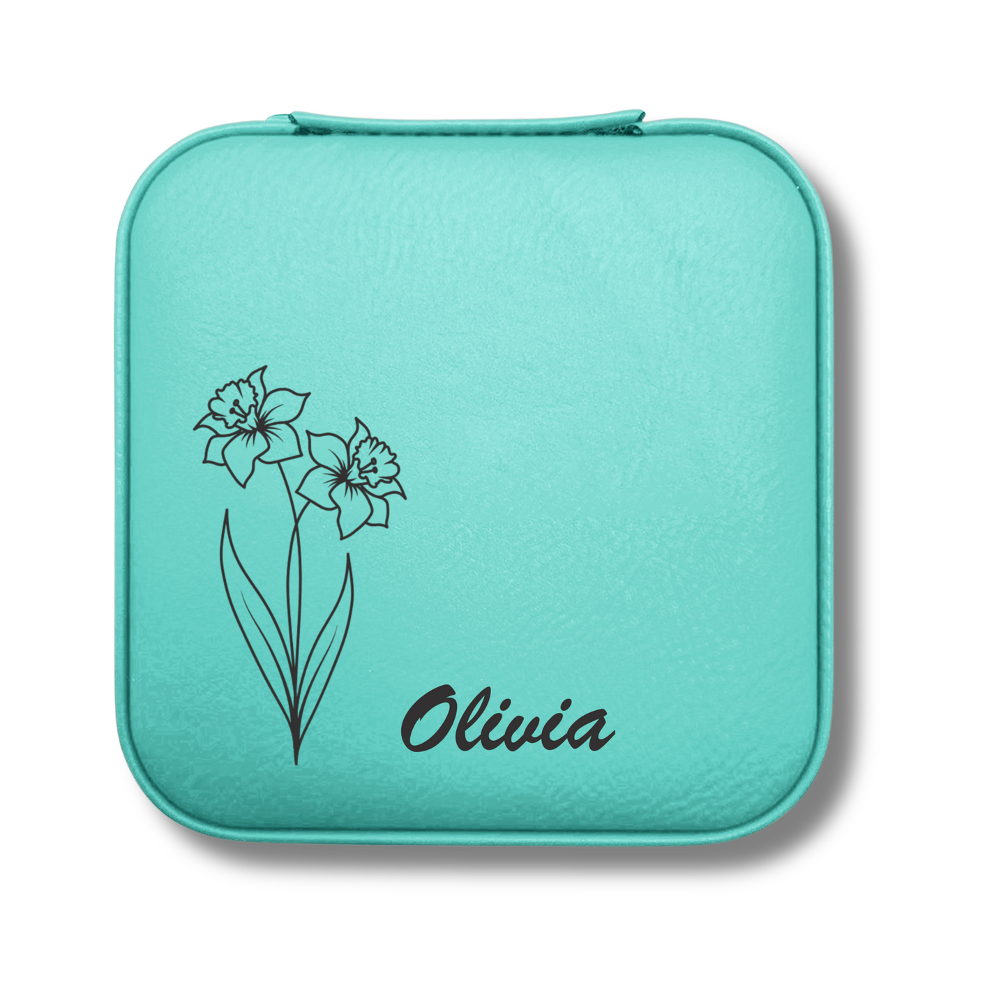 Custom Birth Flower Jewelry Case with Name - c405a25