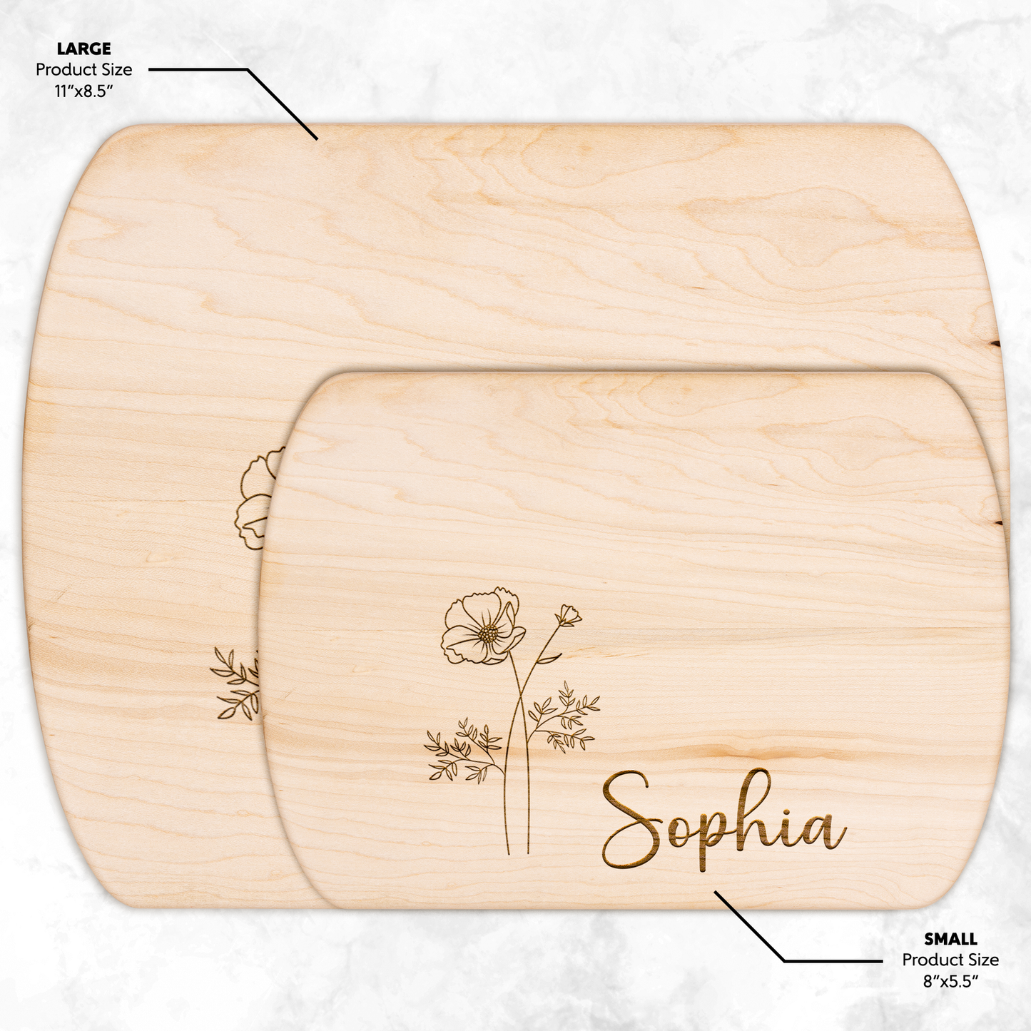 Custom Name & Birth Flower Cutting Board Gift - c406a25