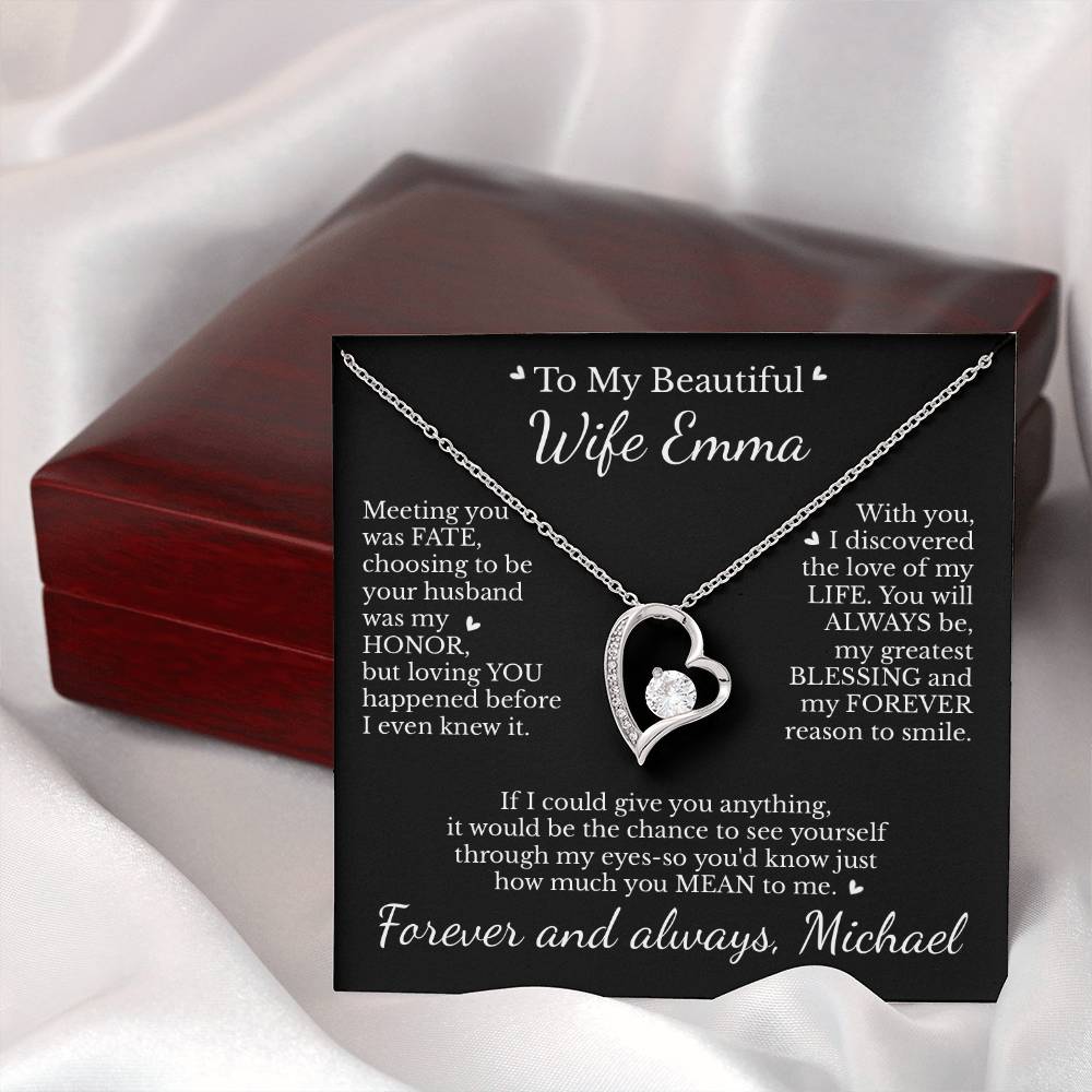 To My Beautiful Wife - Necklace with Blessing & Fate Message - c481a25