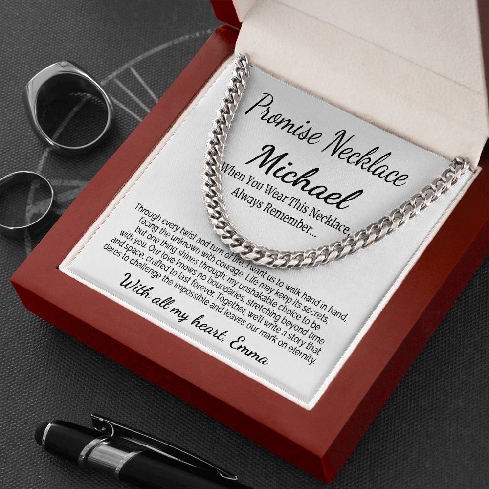 To My Fiancé Promise Necklace With Custom Message - c478a25
