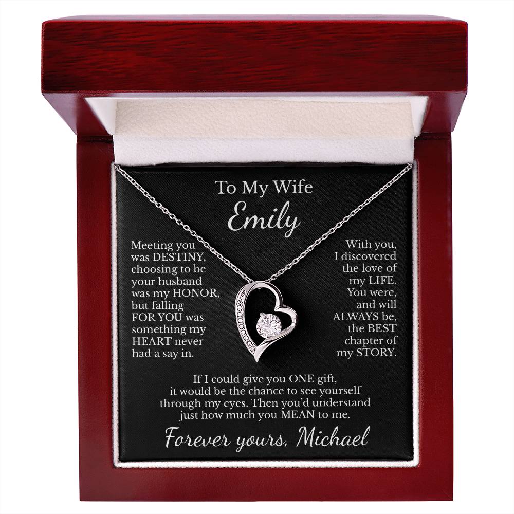 To My Wife - Necklace with Destiny & Love Story Message - c482a25