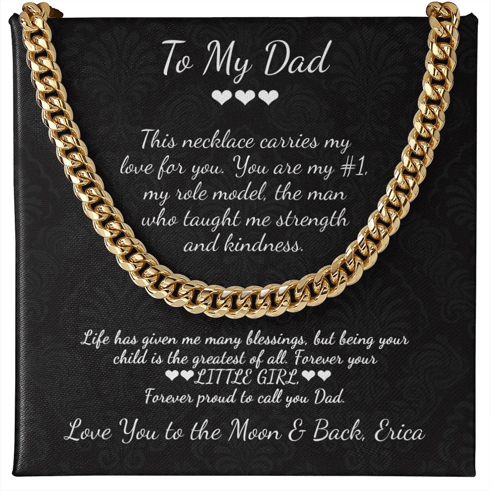 To My Dad Custom Message Necklace - c541a25