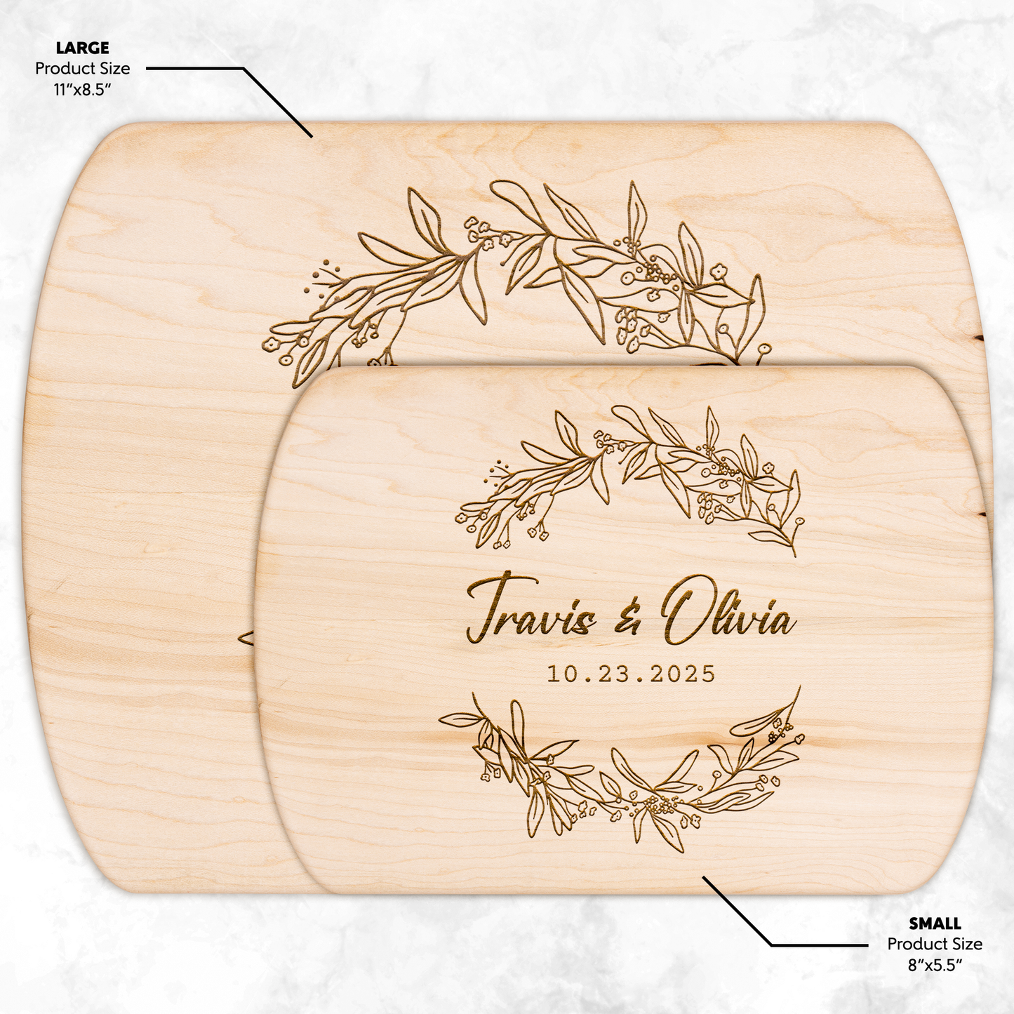 Custom Wedding Date & Name Engraved Cutting Board - c412a25