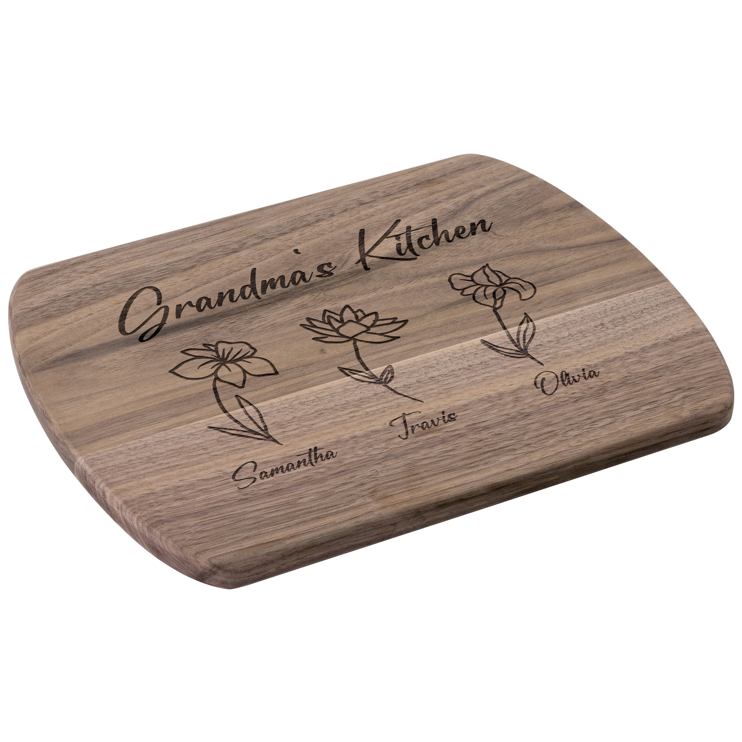 Custom Grandma’s Kitchen Cutting Board with Grandkids - c410a25