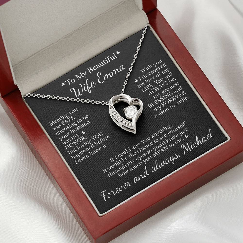 To My Beautiful Wife - Necklace with Blessing & Fate Message - c481a25