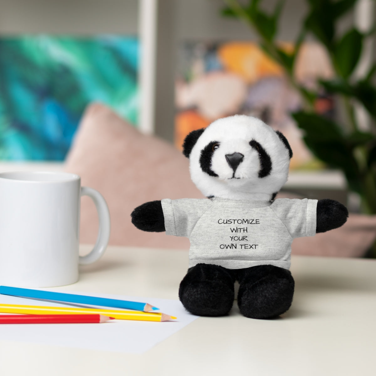 Stuffed Animal with Custom T-Shirt | Personalized Plush Gift | Kids Birthday Present | Customizable Text - c239a25